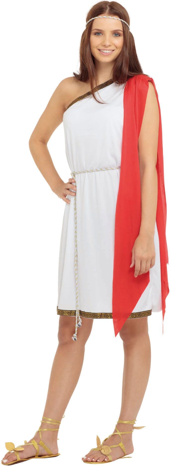 Romeinse Godin Wit Toga Dames