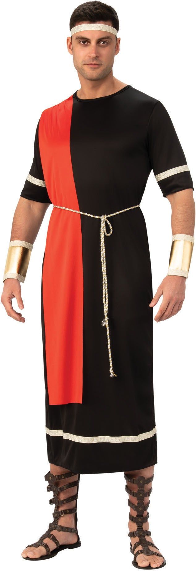 Romeinse Toga Caesar Zwart Rood Heren