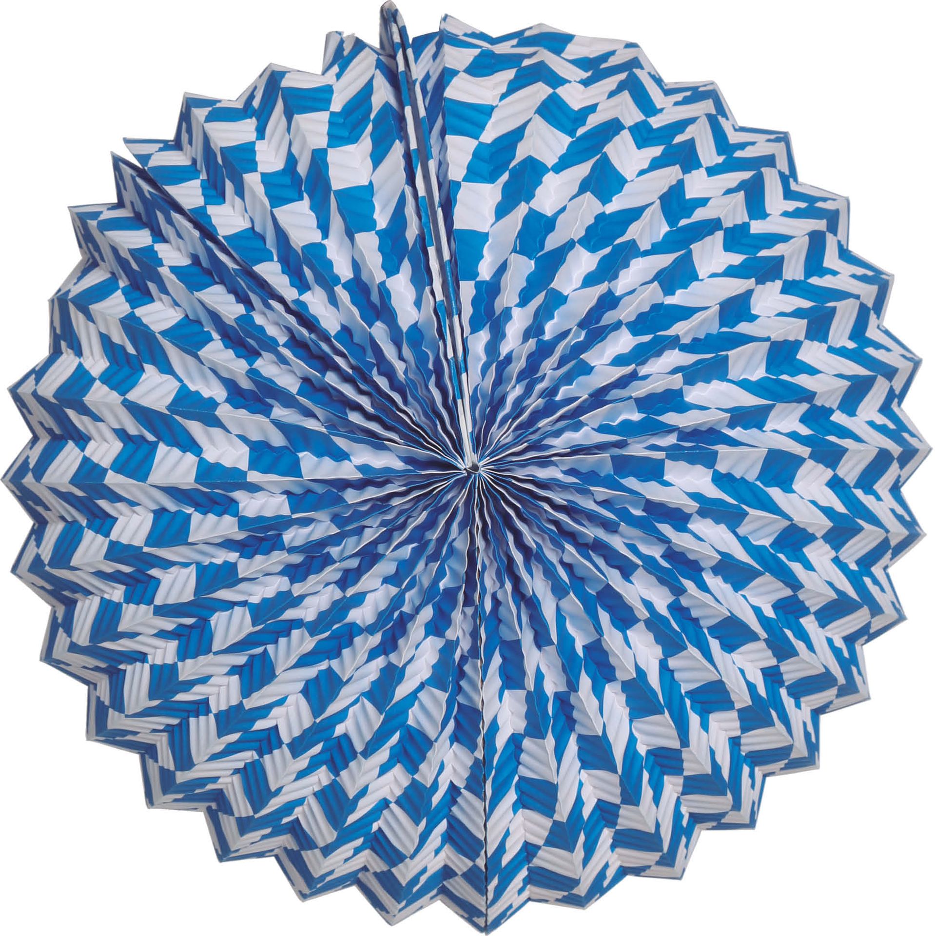 Ronde Oktoberfest Lantaarn Blauw Wit 25Cm