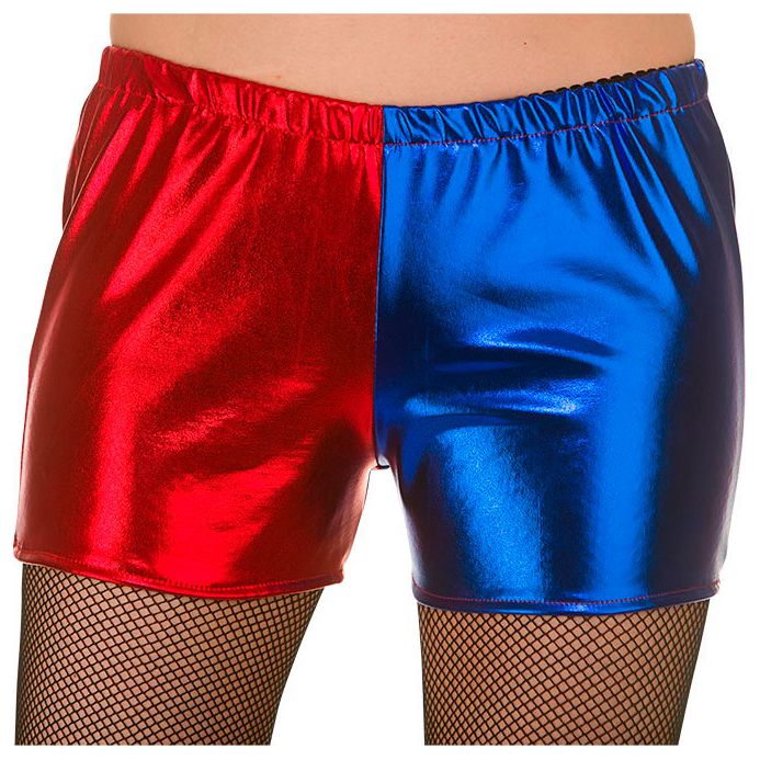 Rood blauwe hot pants | Feestkleding.nl