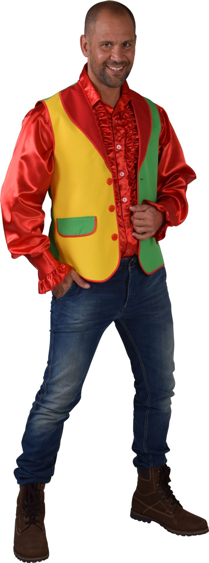 Rood geel groen giletje mannen