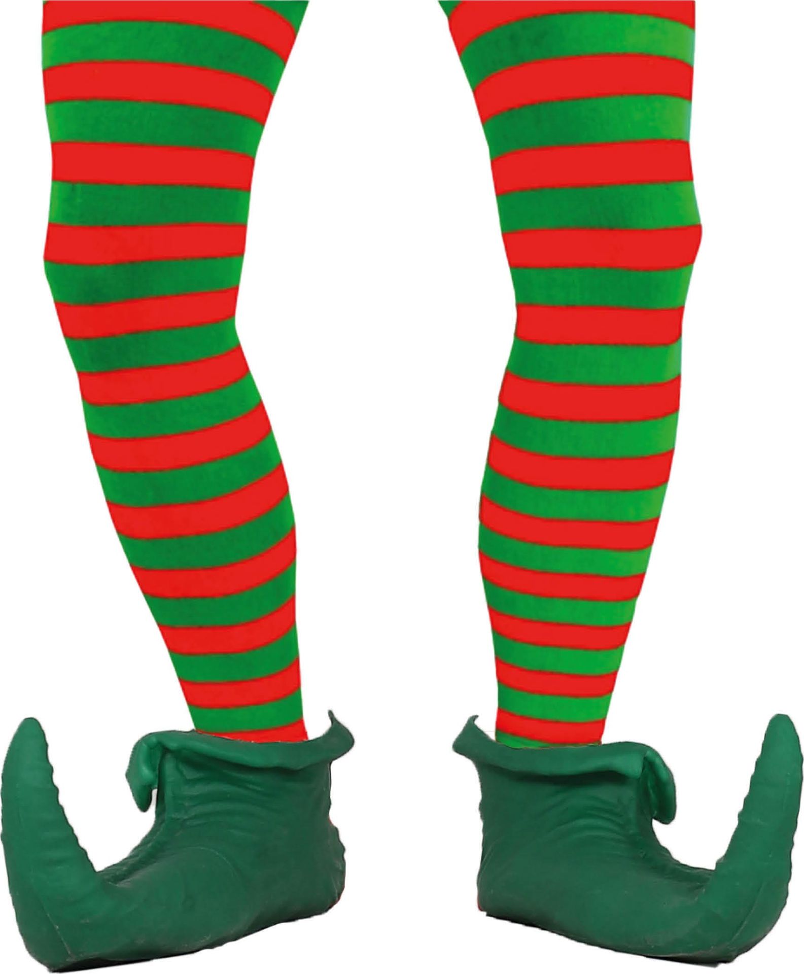 Rood groen gestreepte kerst elf panty unisex