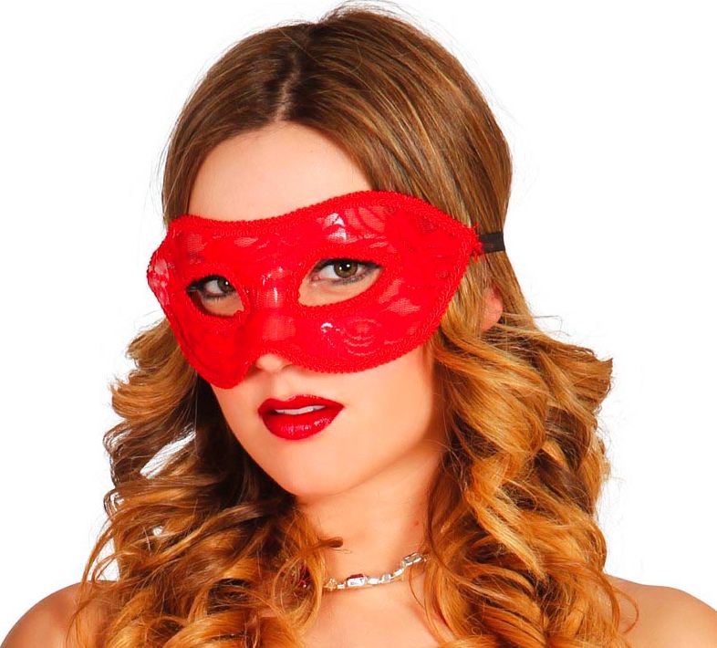 Rood oogmasker kant