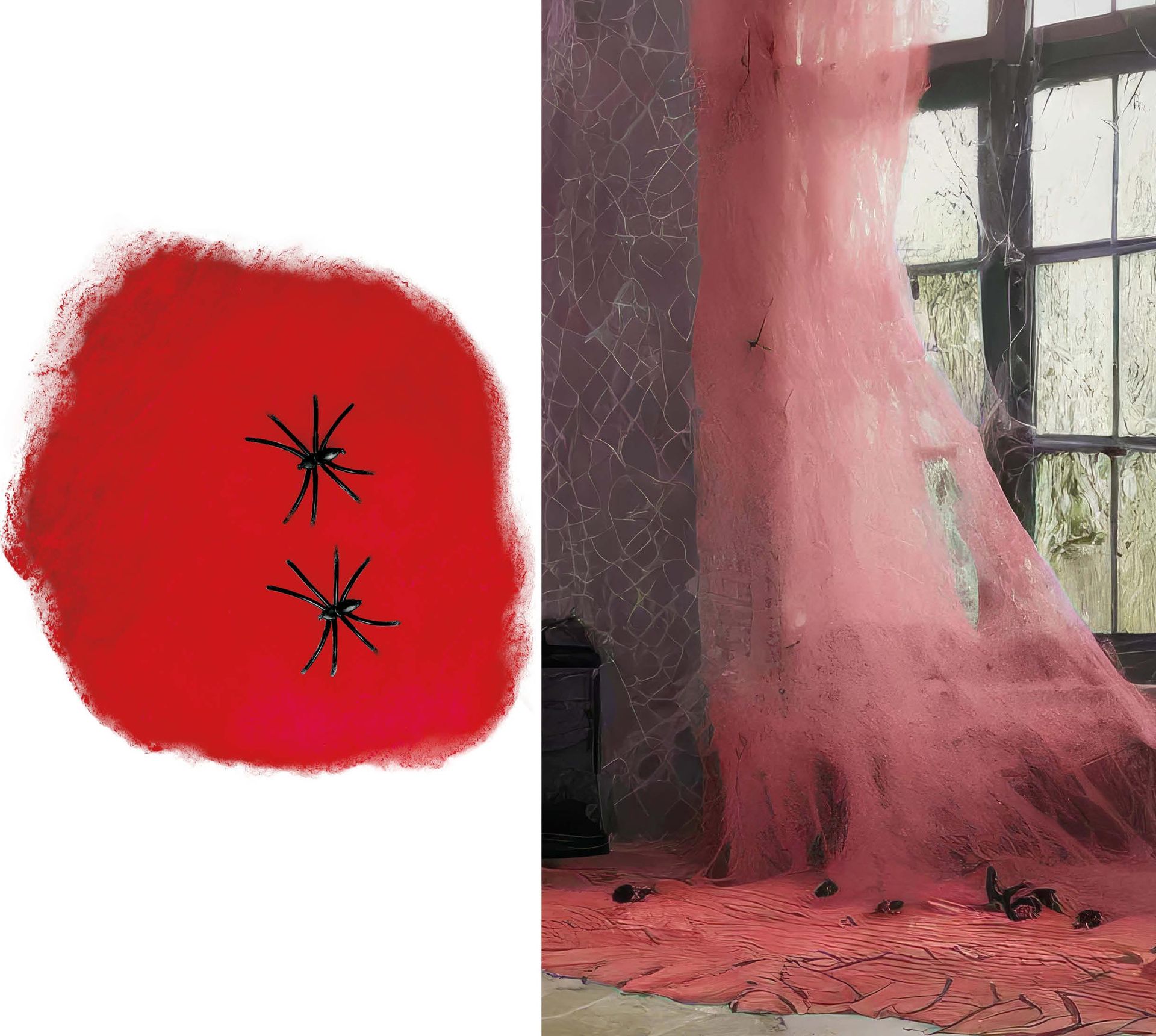 Rood spinnenweb 60g halloween