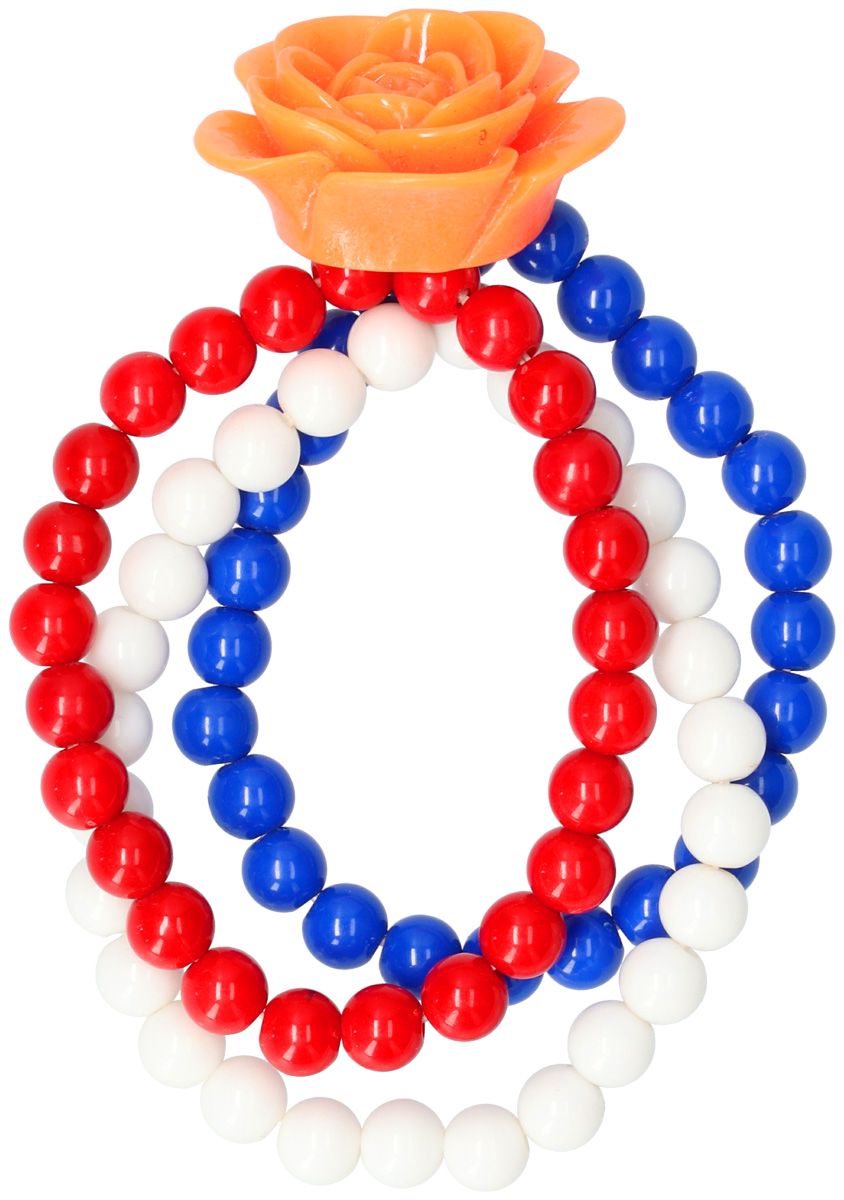 Rood wit blauw koningsdag armbandje