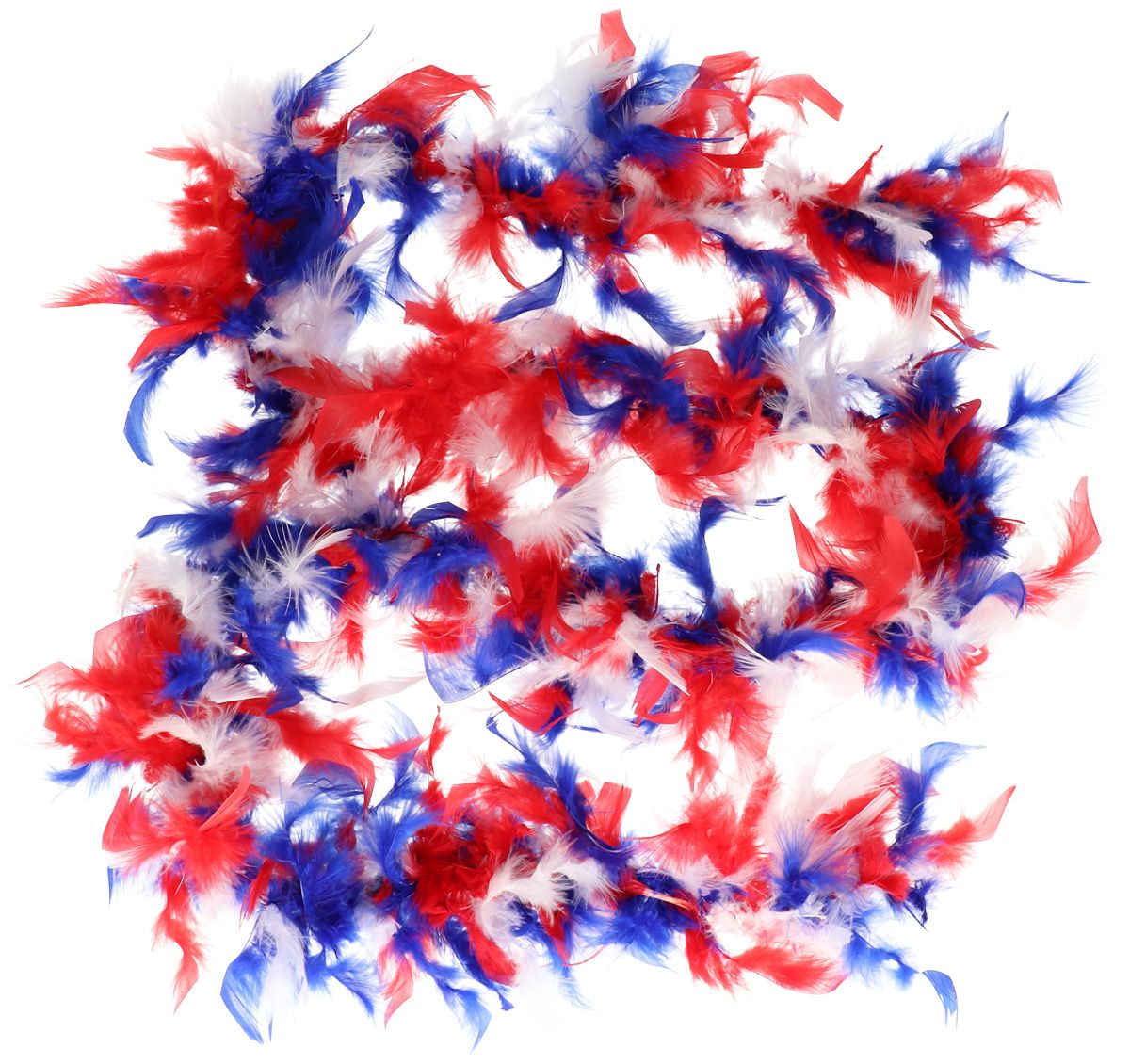 Rood wit blauw veren mix boa