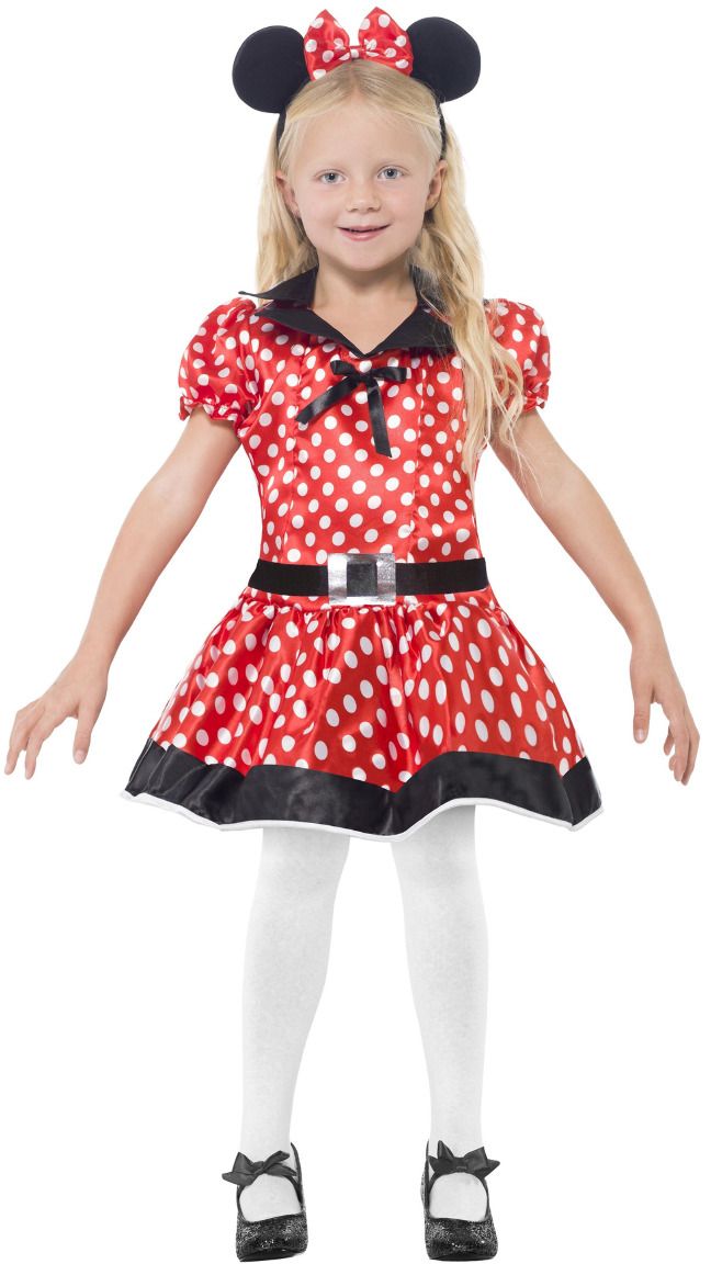 Rood wit gestipt minnie mouse jurkje