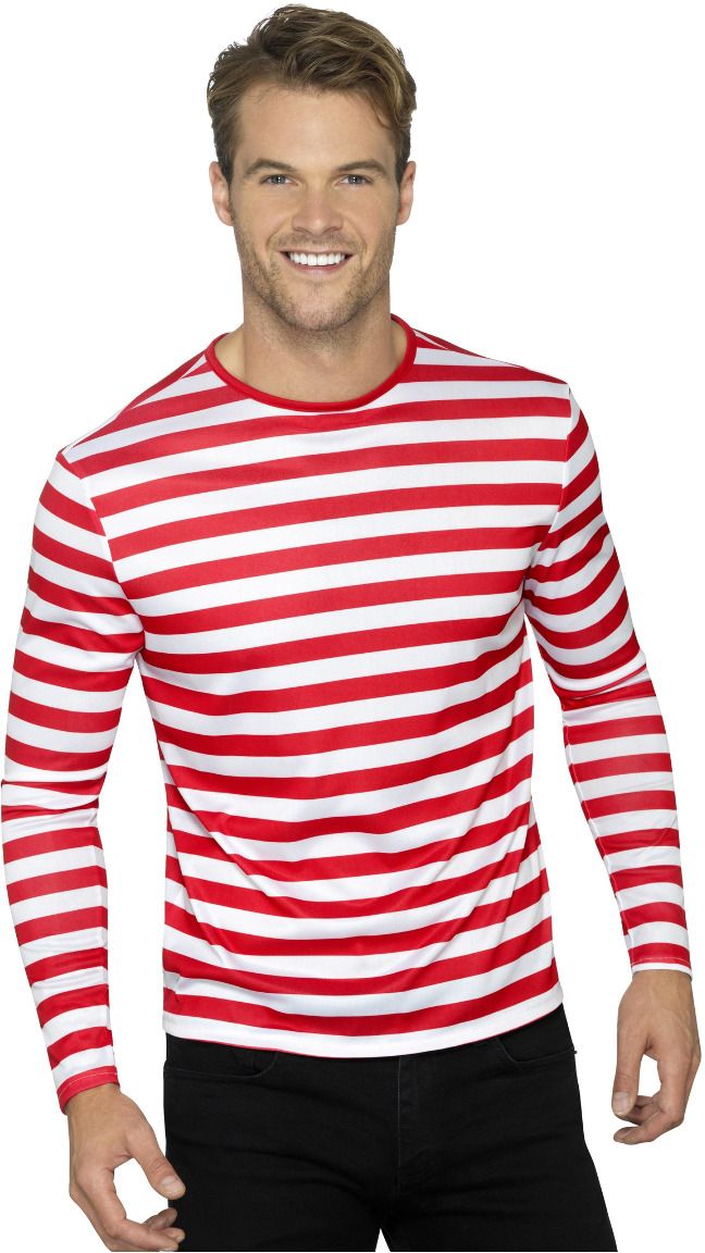 Rood wit gestreept wally shirt