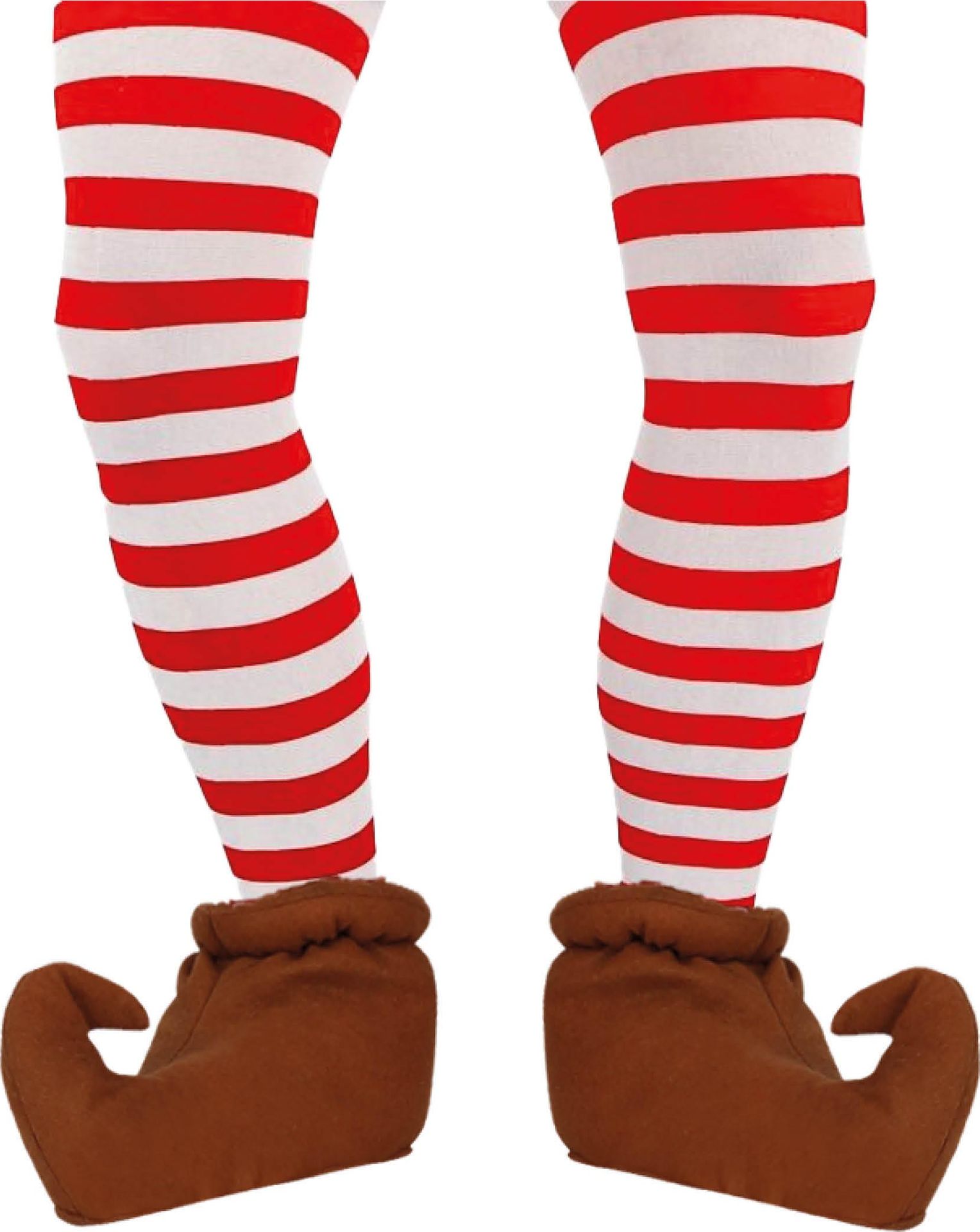 Rood wit gestreepte kerst elf panty unisex