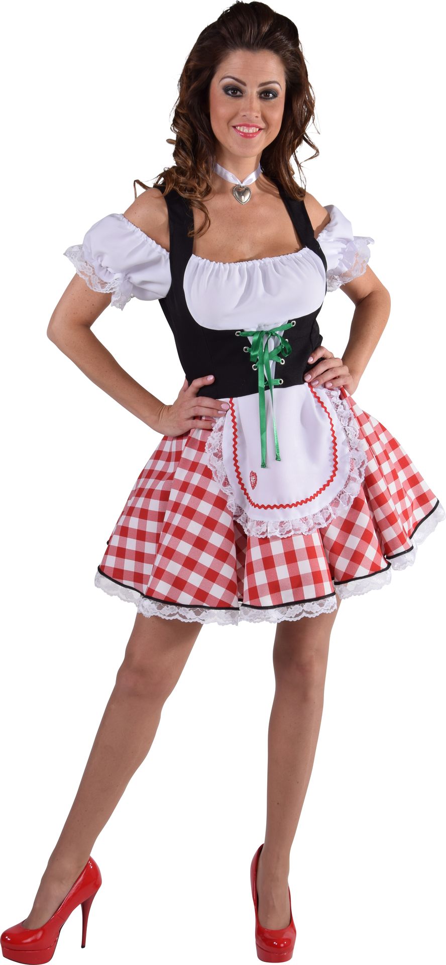 Rood wit oktoberfest jurkje dames