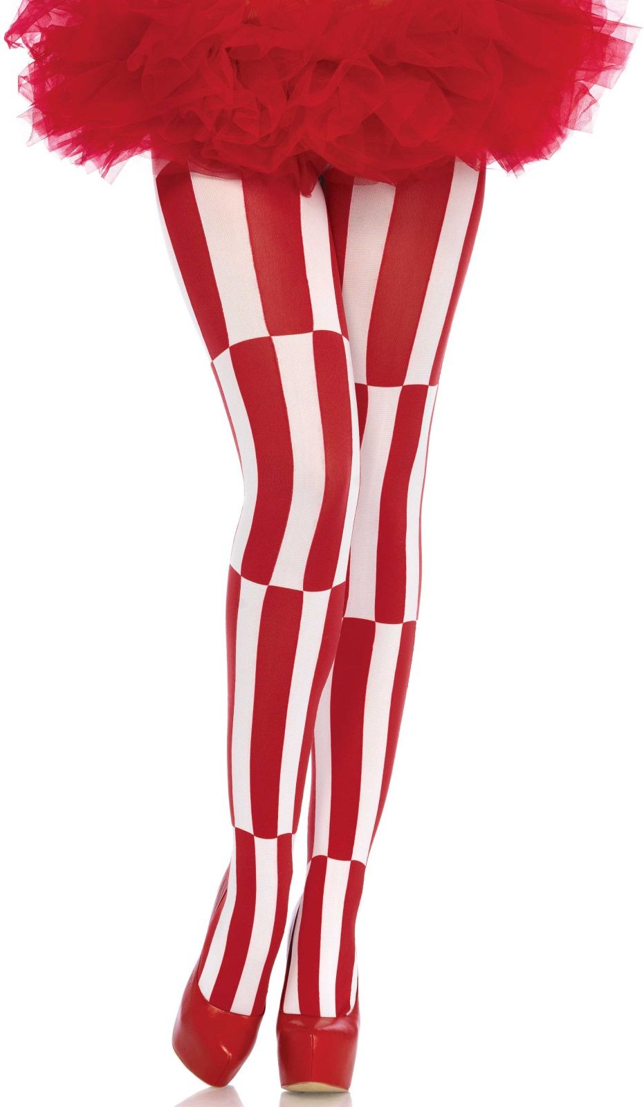 Rood witte optische illusie panty