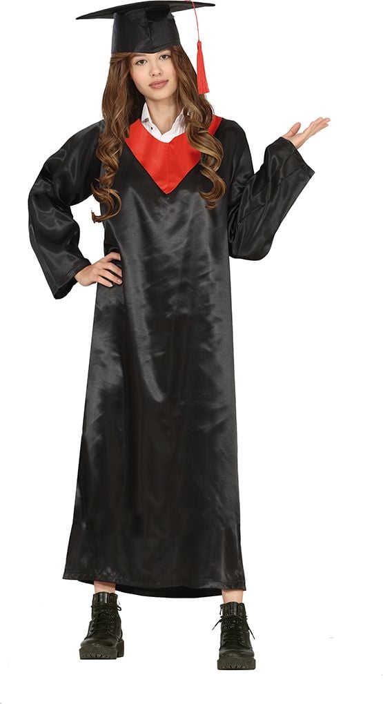 Rood-Zwart Afgestudeerd Outfit Meisjes 14-16 Jaar