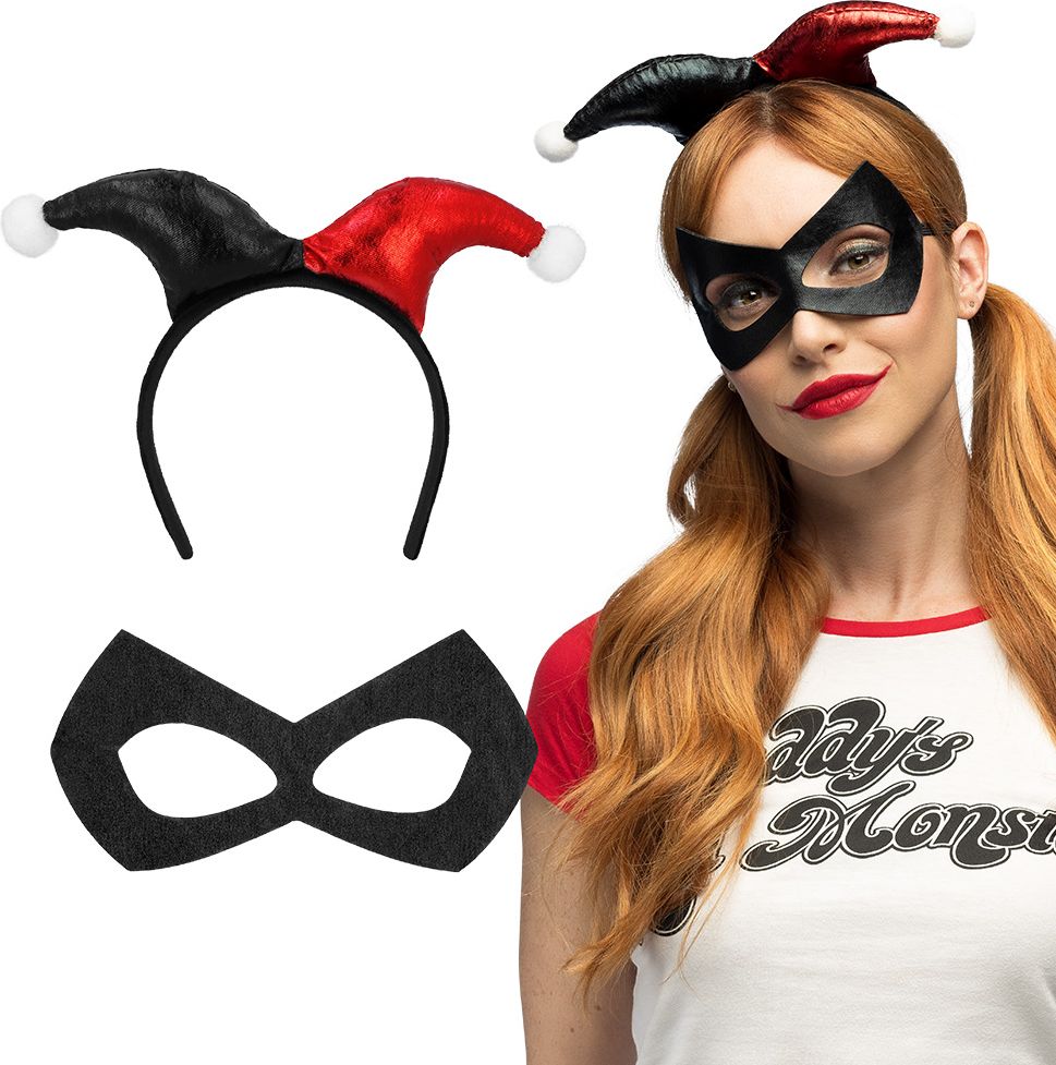 Rood Zwarte Harley Quinn Accessoireset 2-Delig