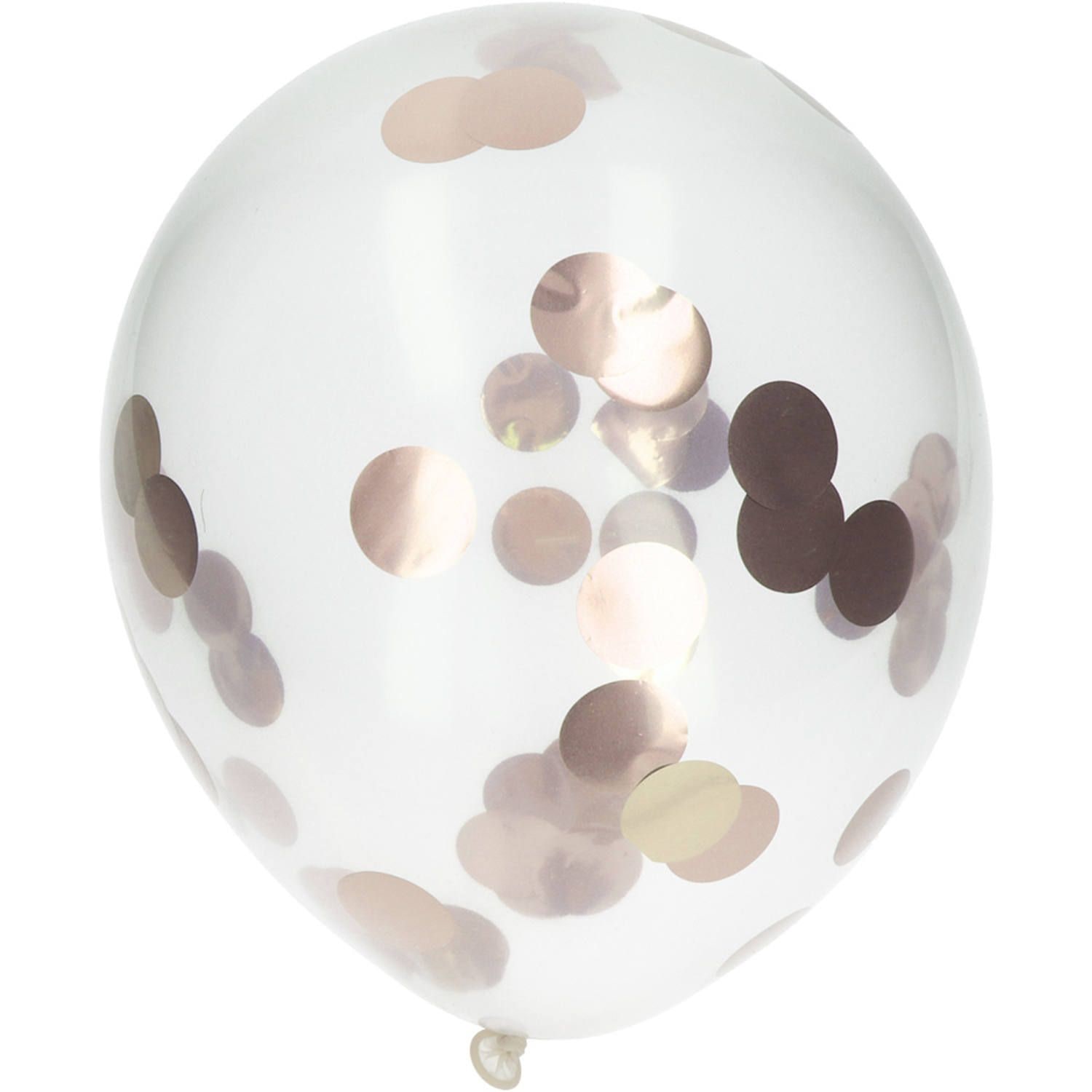 Rose goudkleurige confetti ballonnen 4 stuks
