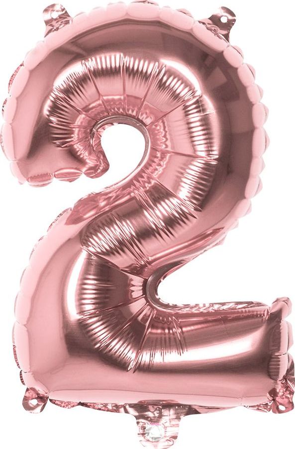Rosegoud ballon cijfer 2