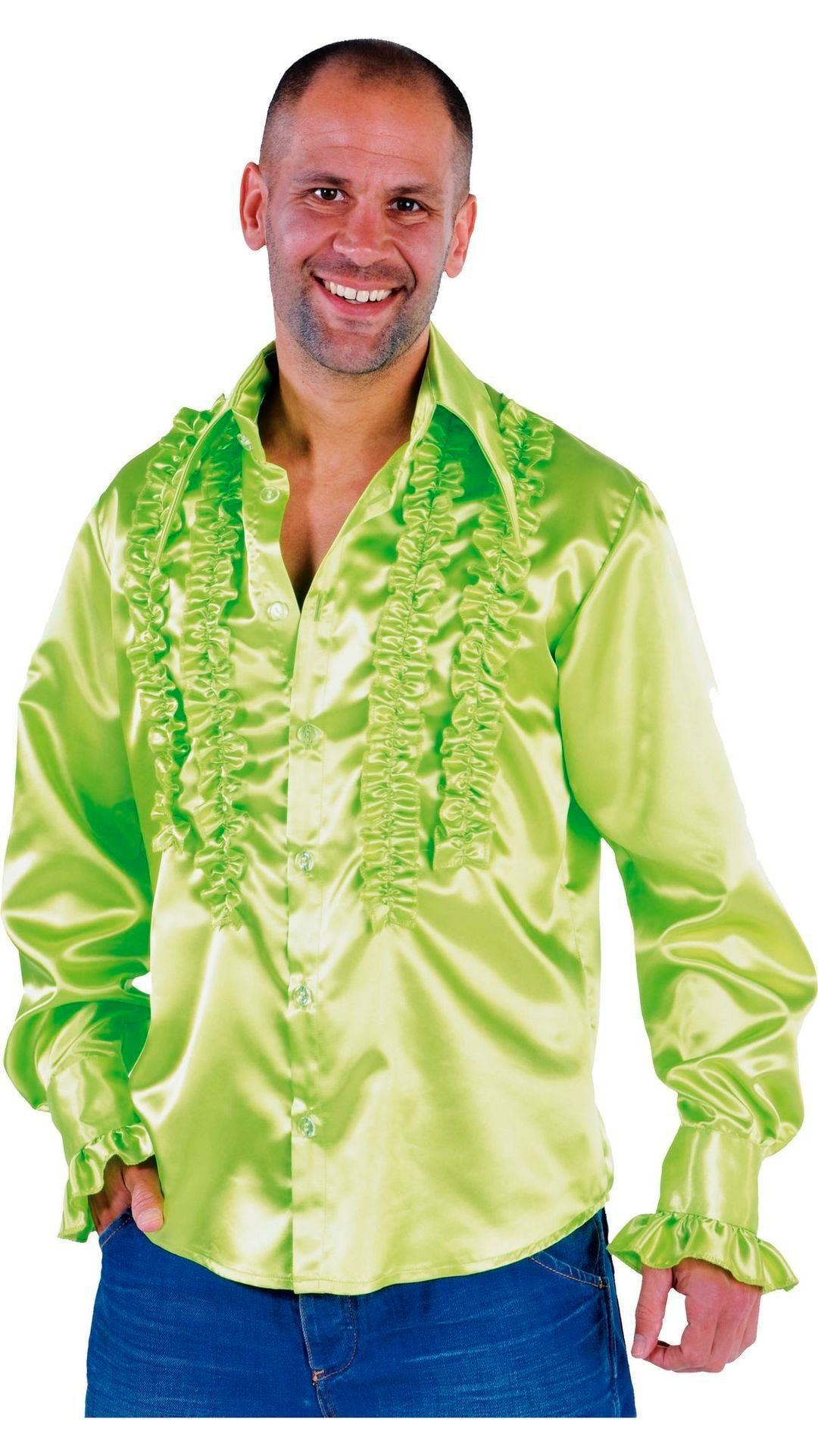 Rouches blouse groen mannen