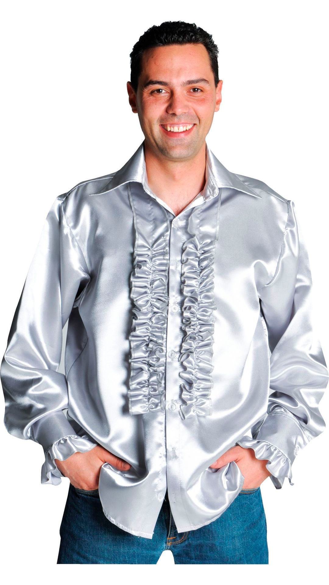 Rouches blouse heren zilver