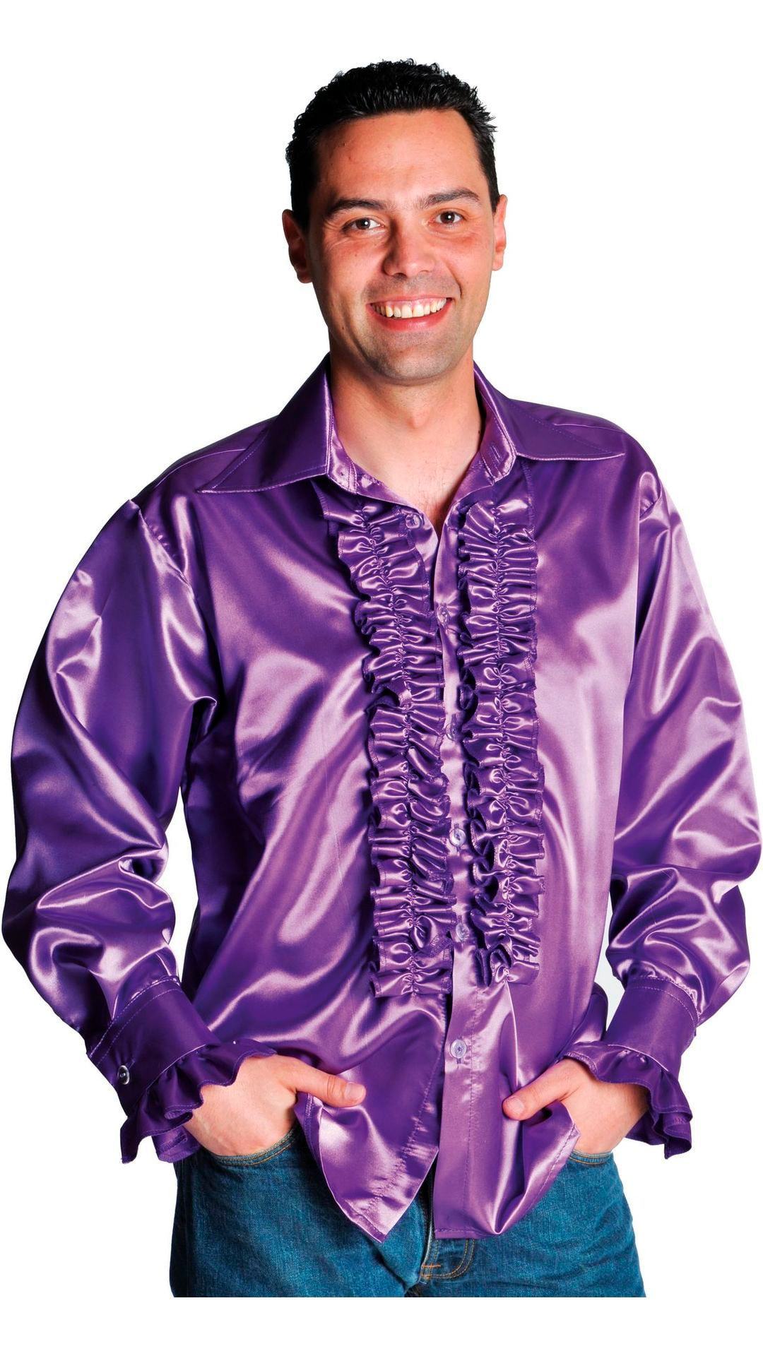 Rouches blouse paars luxe man