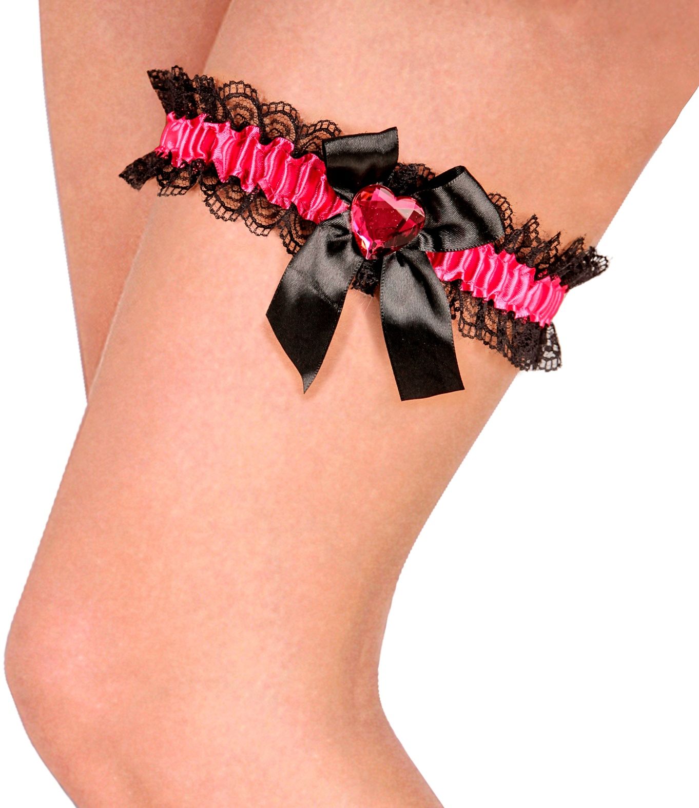 Roze 20S Kousenband met Roze Juweel