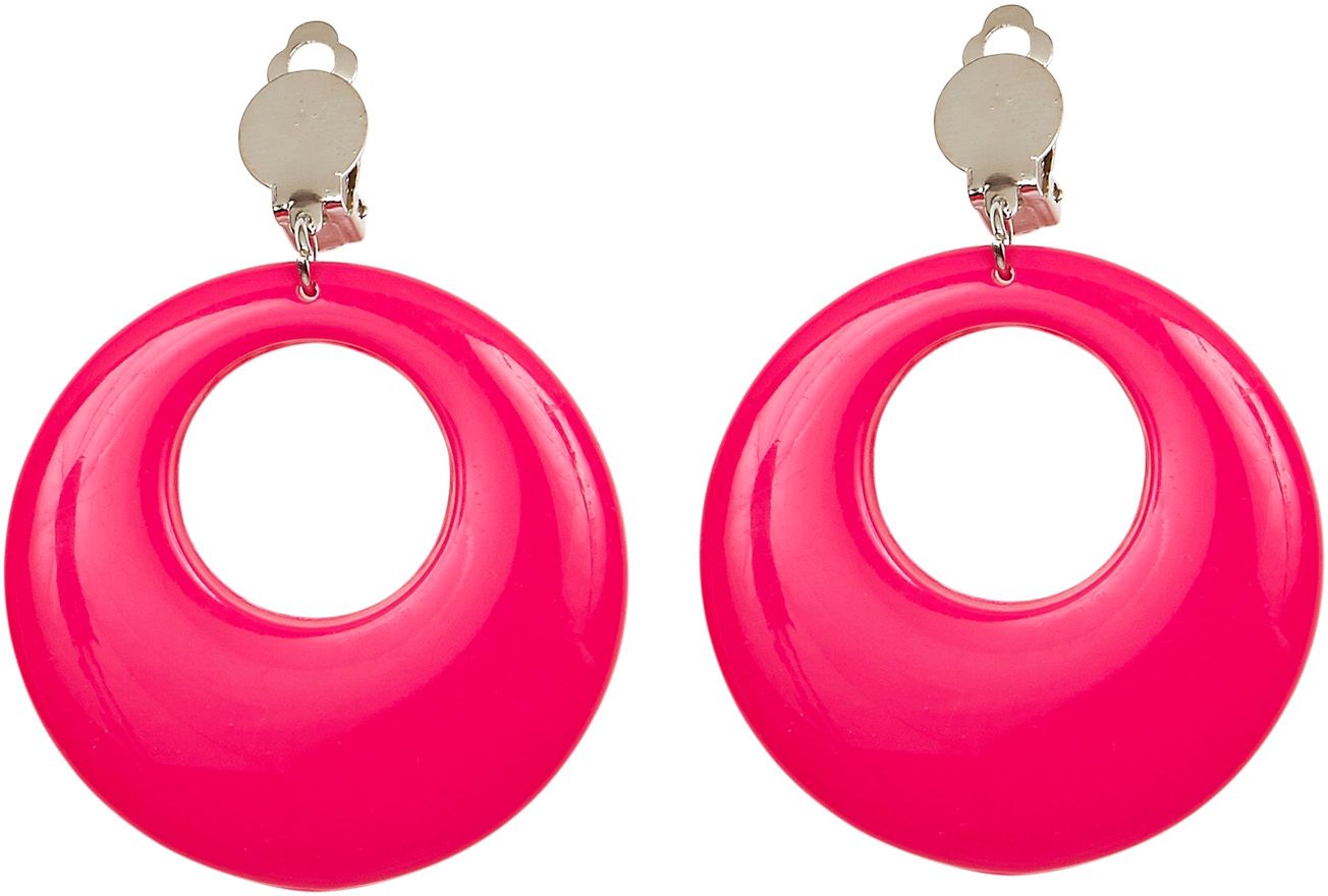 Roze 80s ring oorbellen