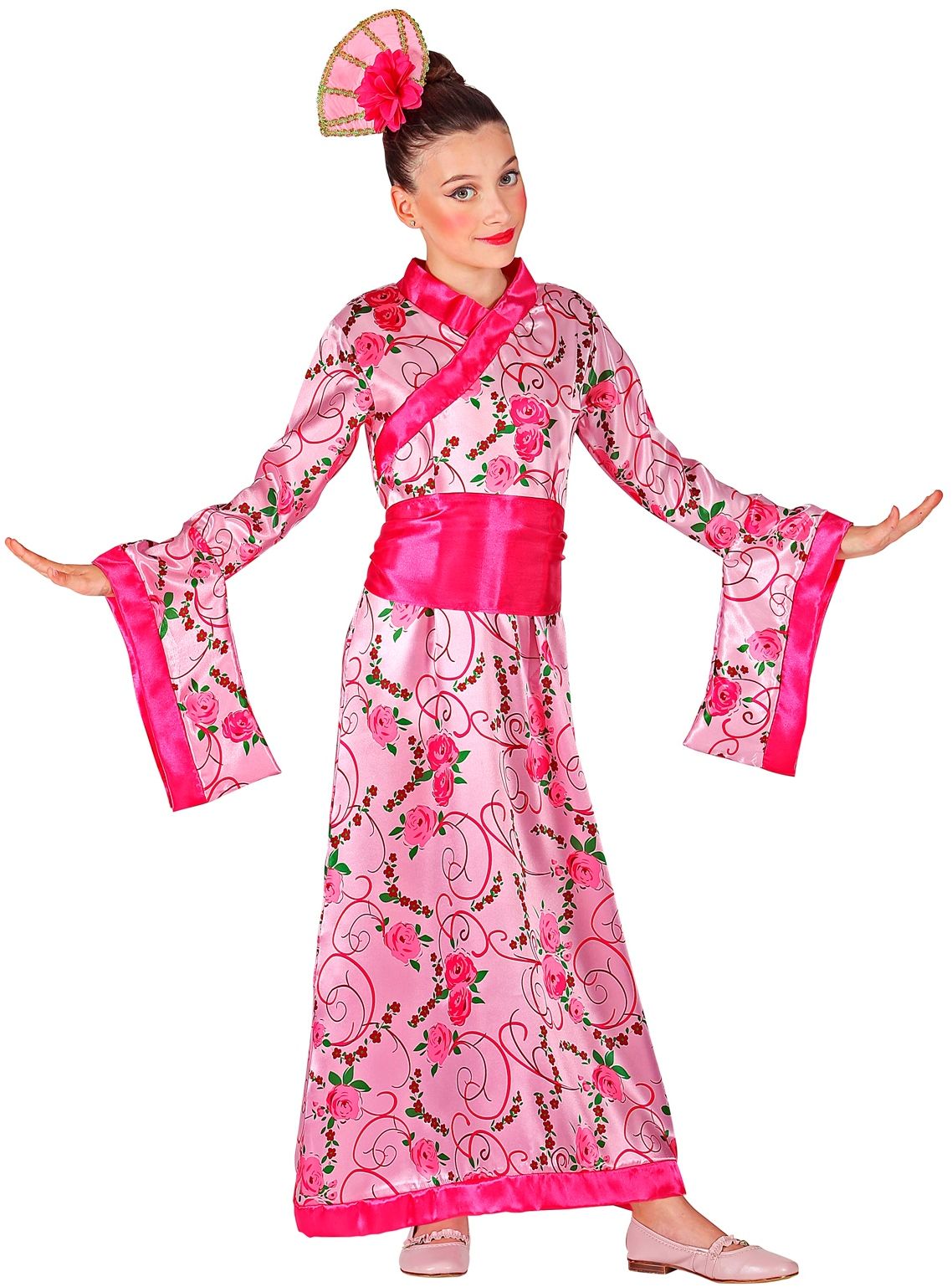 Roze Aziatische jurk dames