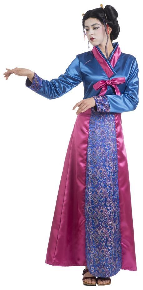 Roze Blauwe Chinese jurk