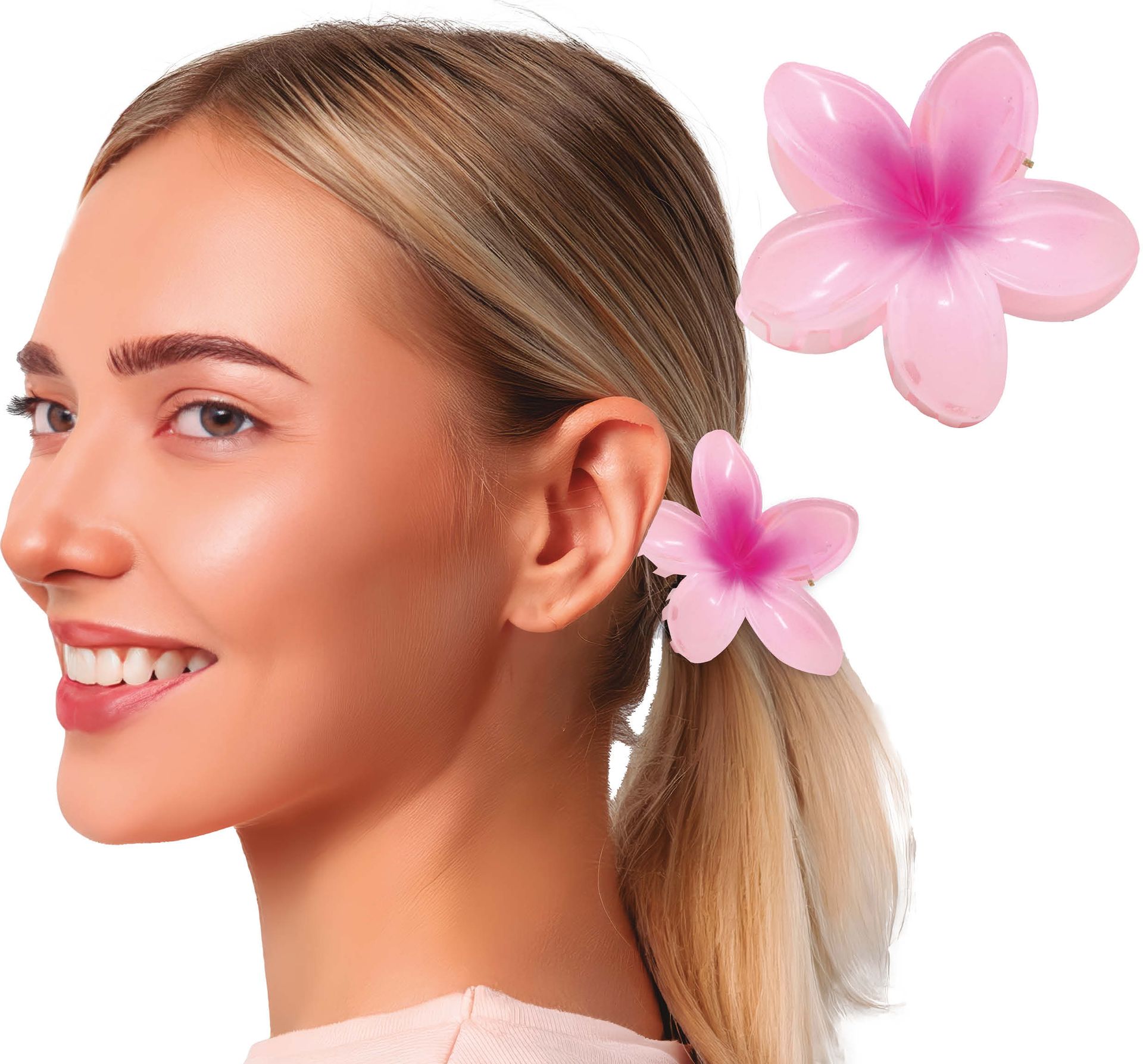 Roze Bloem Haarclip