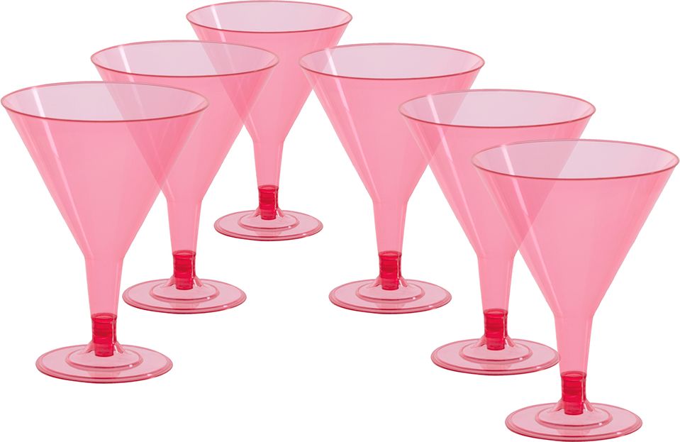 Roze cocktail glazen 6x