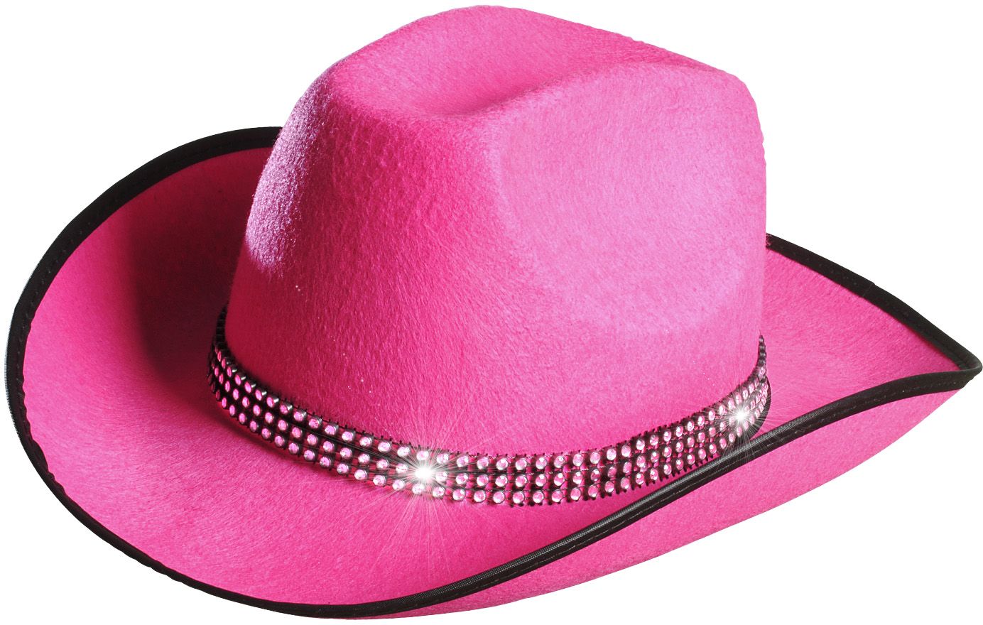 Roze cowgirlhoed met strass band