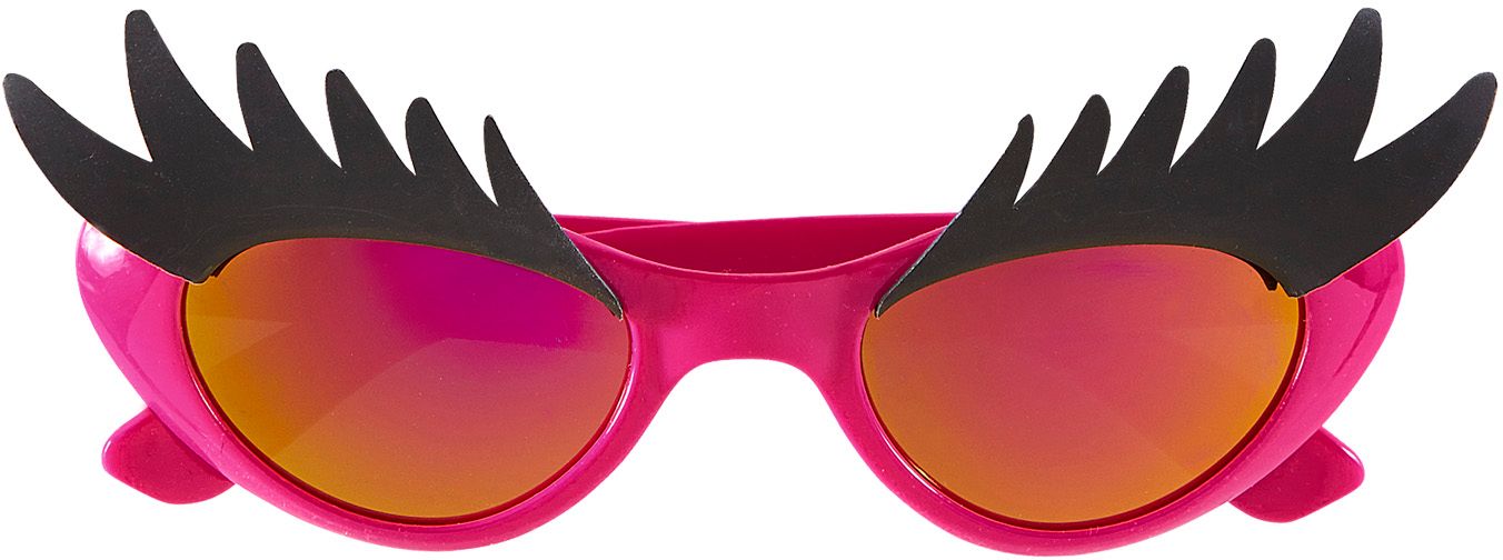 Roze discobril met wenkbrauwen