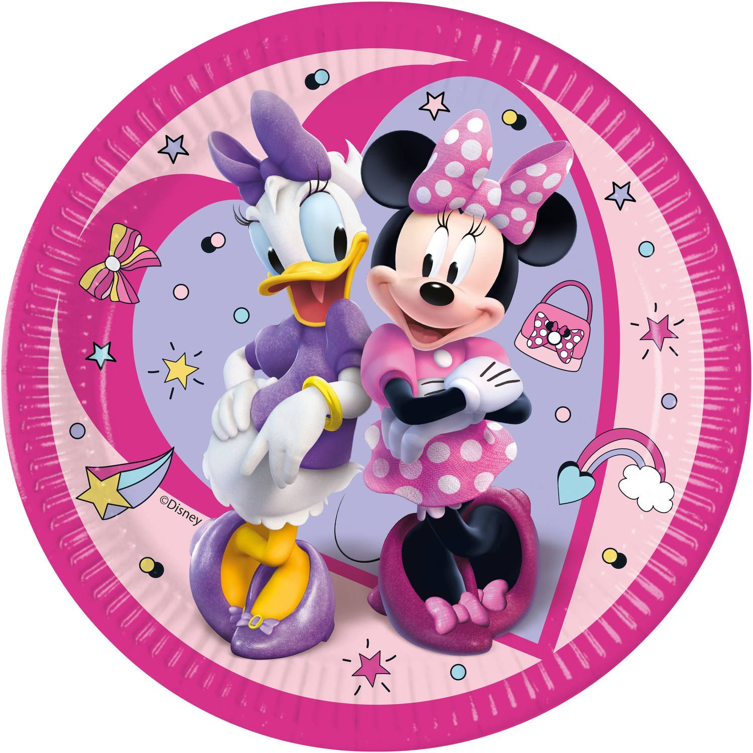 Roze Disney Minnie Mouse feestbordjes 8 stuks