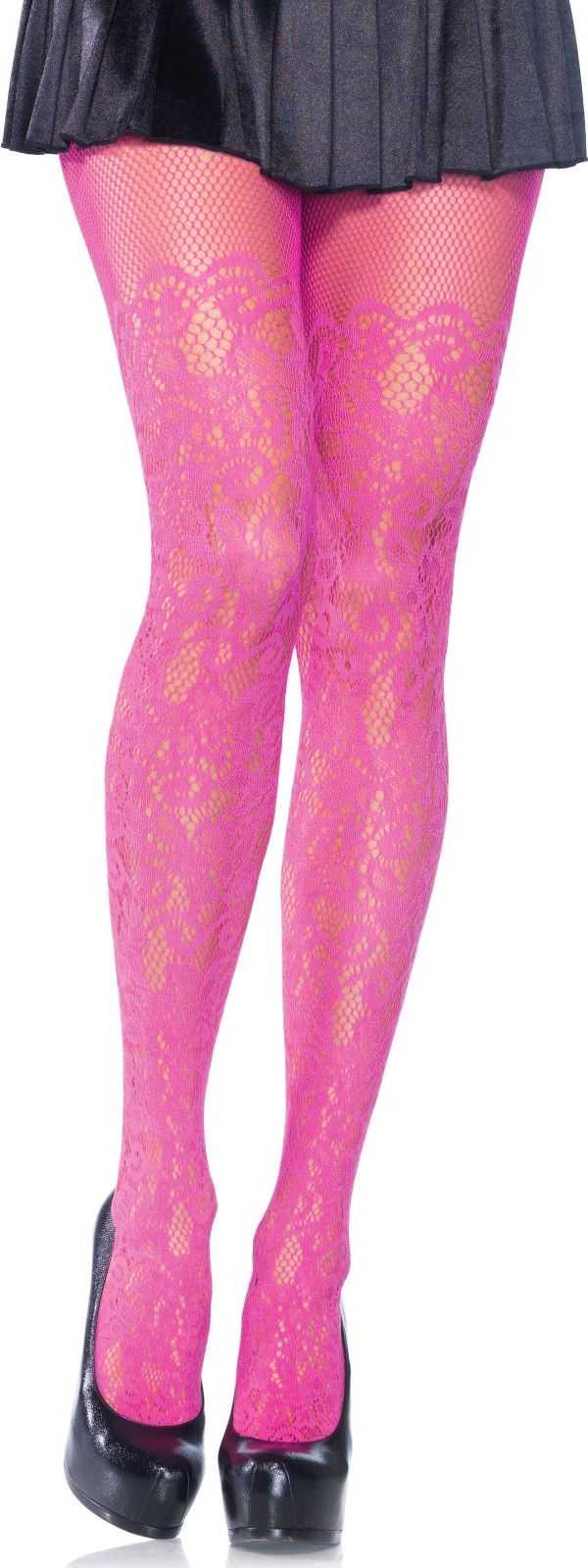 Roze elegante druivenrank motief panty