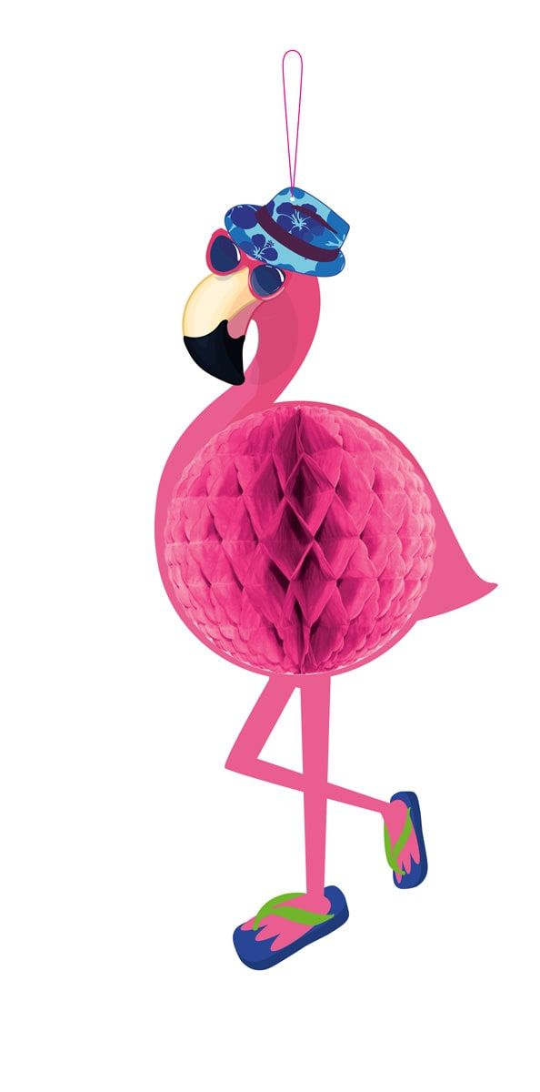 Roze flamingo honingraat decoratie