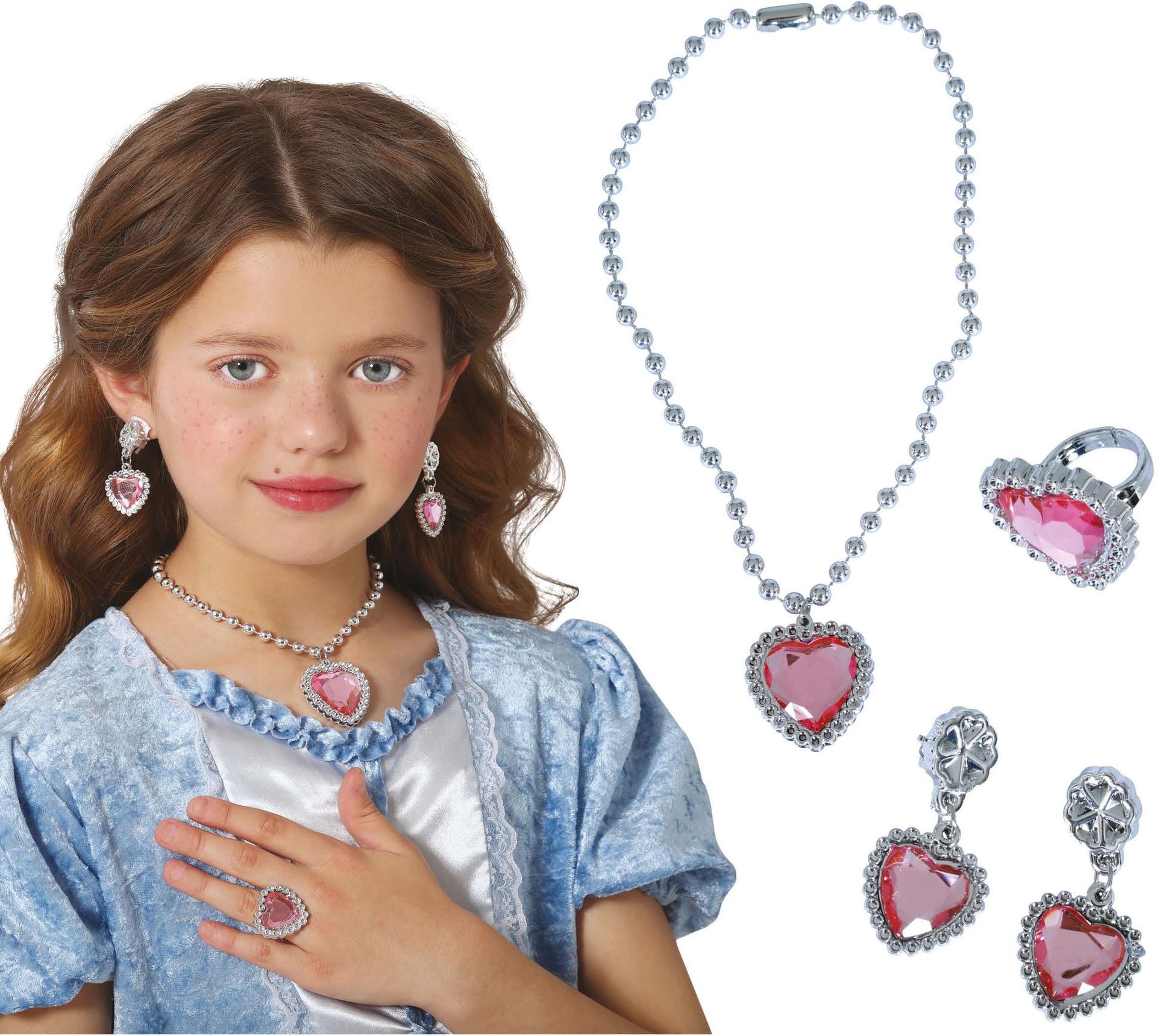 Roze Hart Prinses Sieradenset