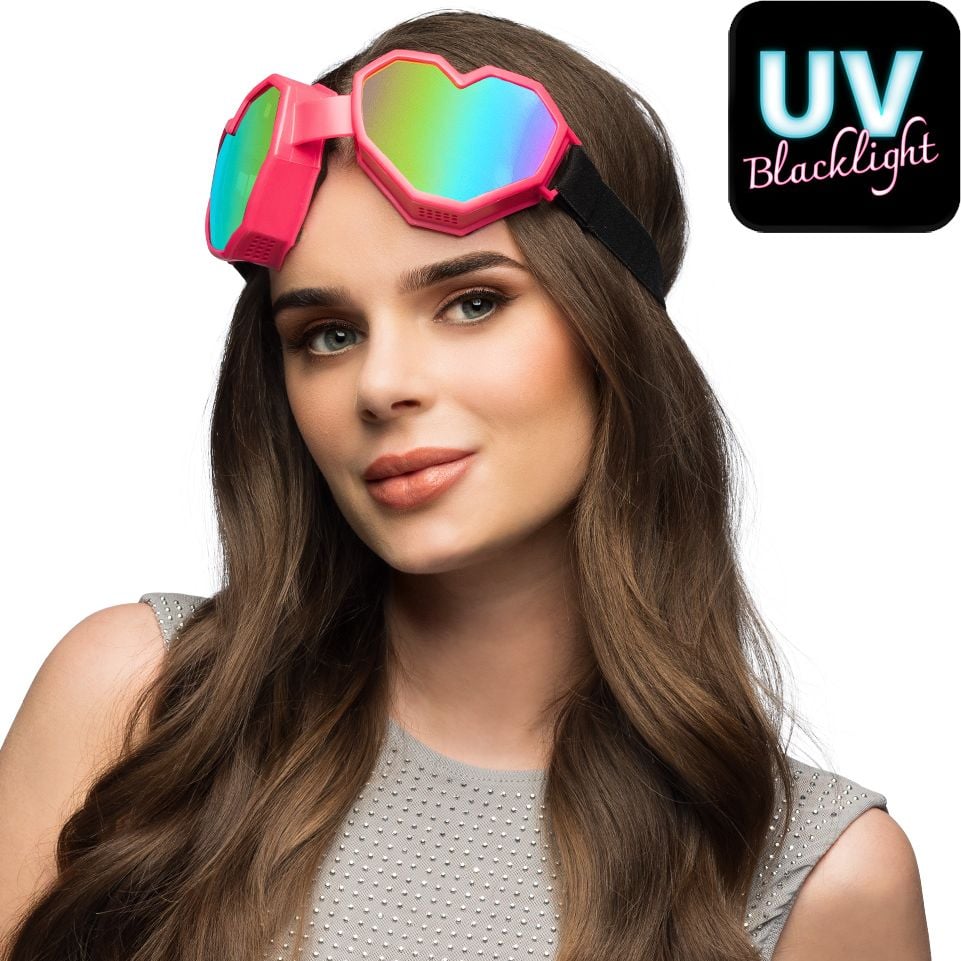 Roze Hartjes Rave Bril