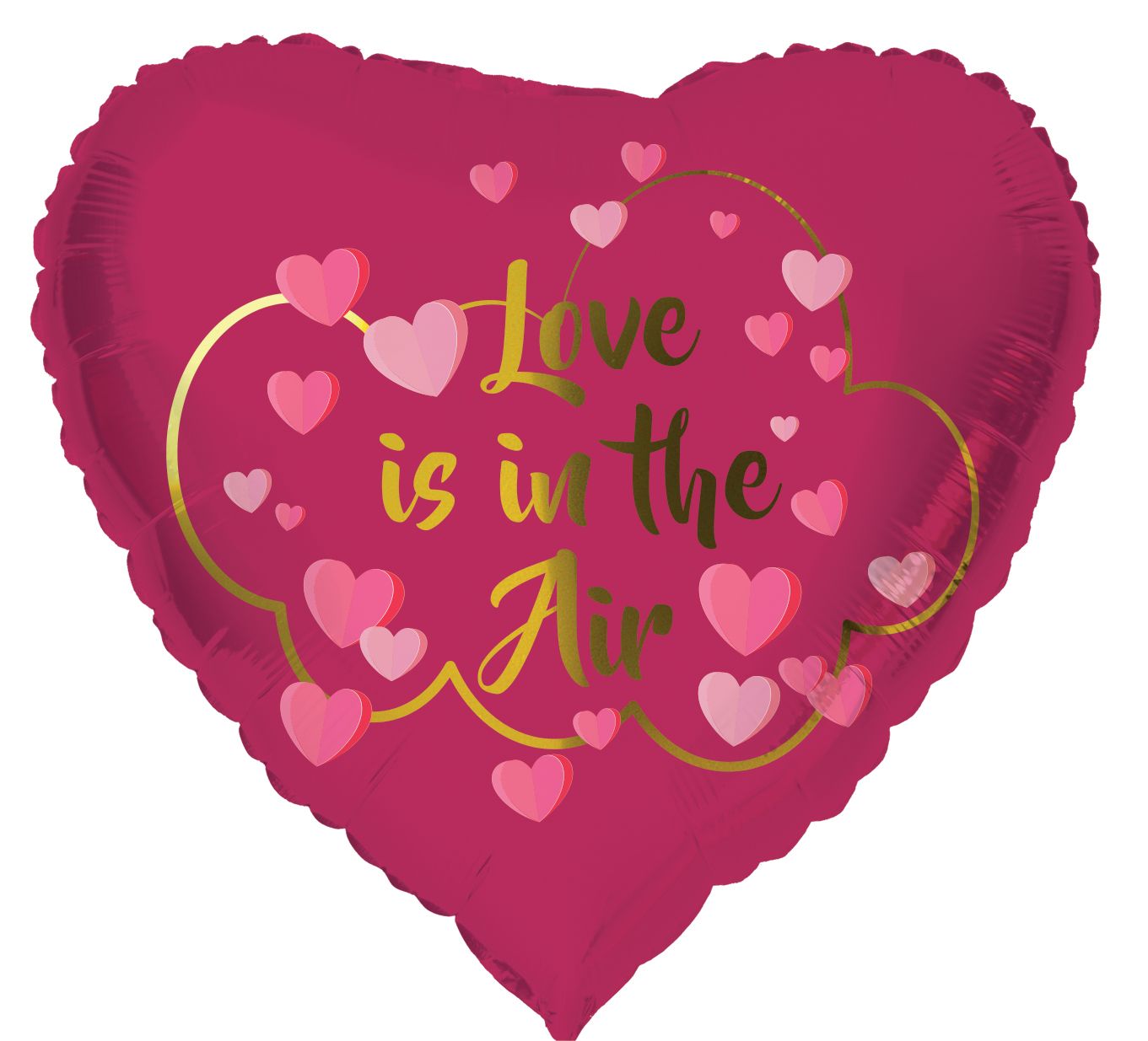 Roze Hartvormig Love Is In The Air Folieballon