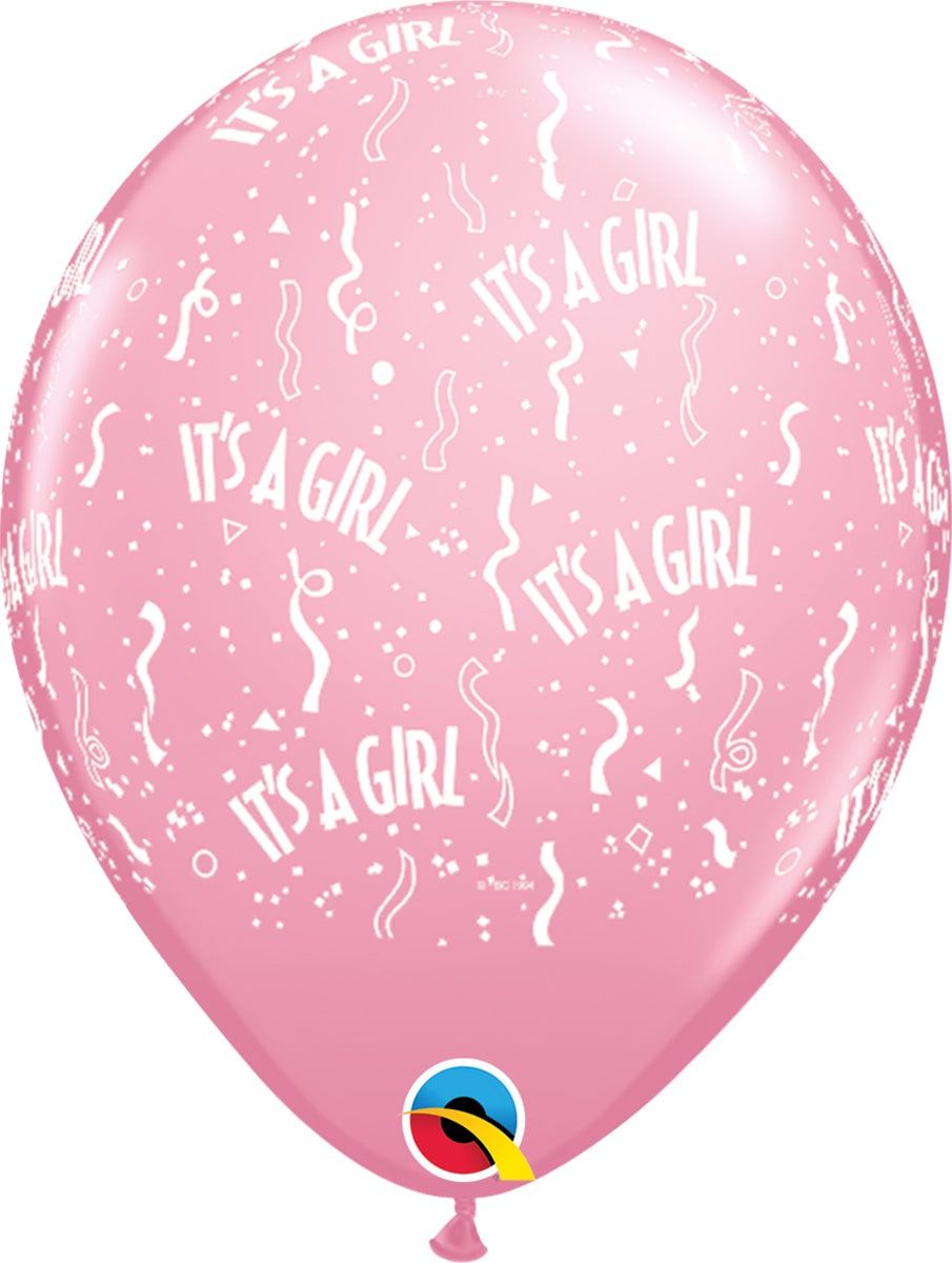 Roze it's a girl ballonnen 50 stuks