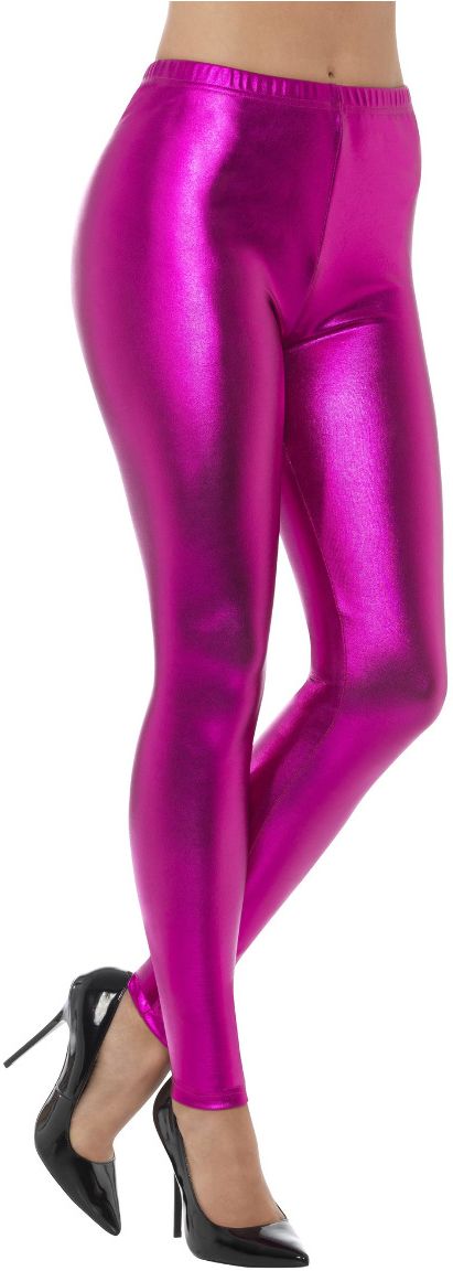 Roze jaren 80 metallic leggings