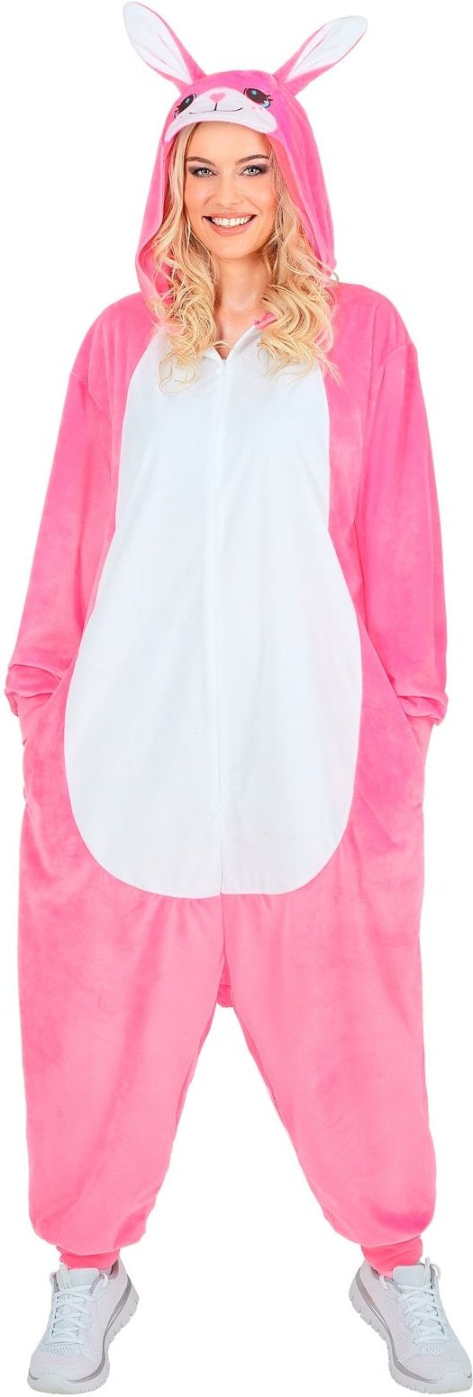 Roze Konijnen Onesie Volwassenen