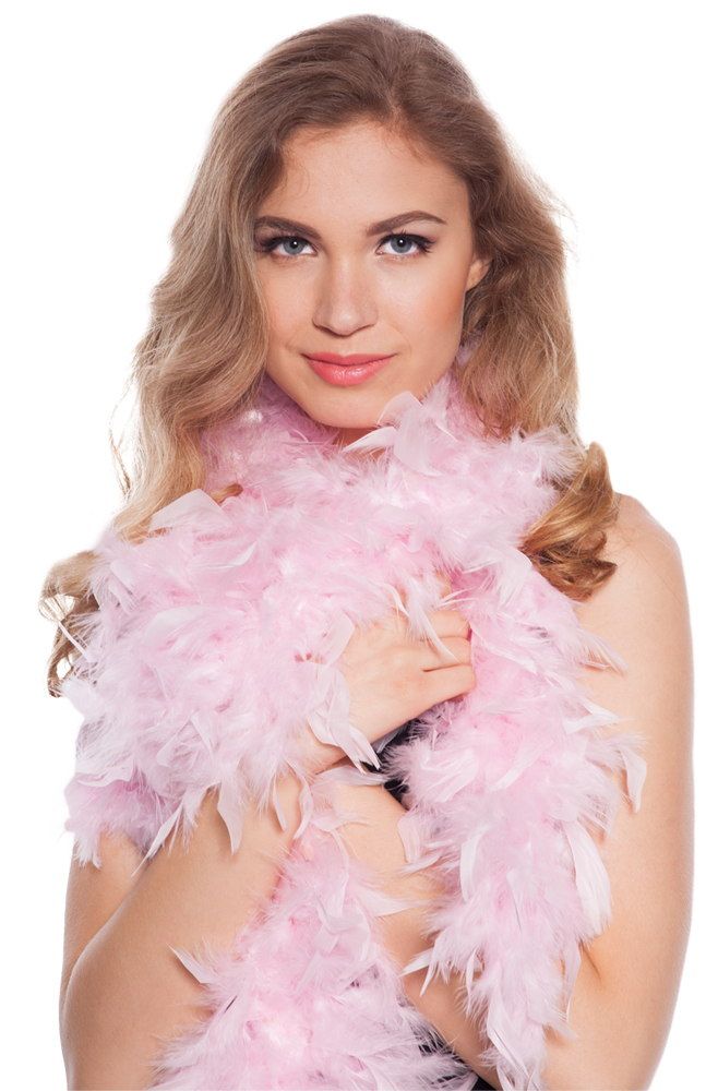 Roze luxe veren boa 180cm