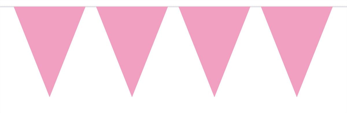 Roze mini vlaggenlijn 3 meter
