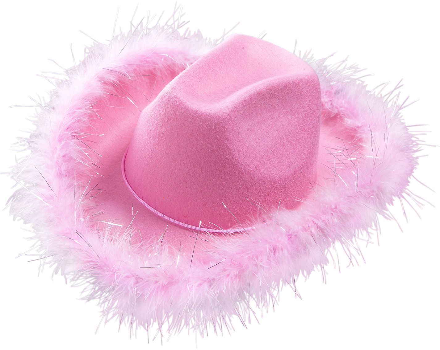 Roze pluche cowgirl hoed