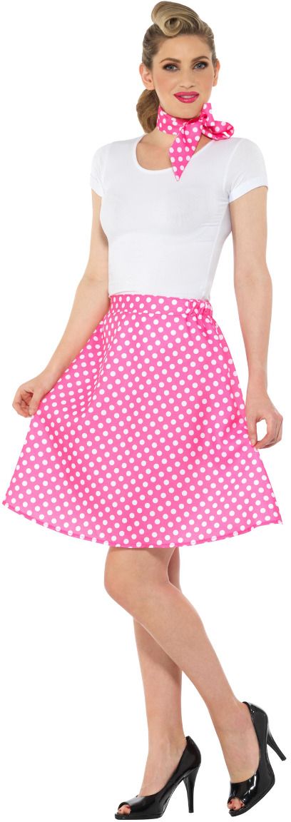 Roze polka dot rok 50s