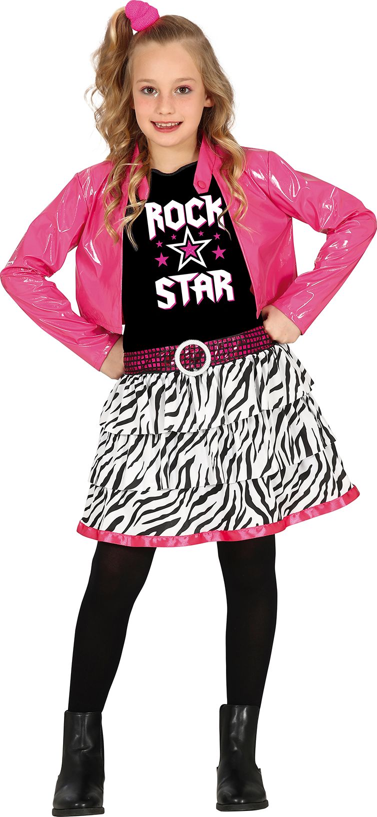 Roze rockster outfit meisjes