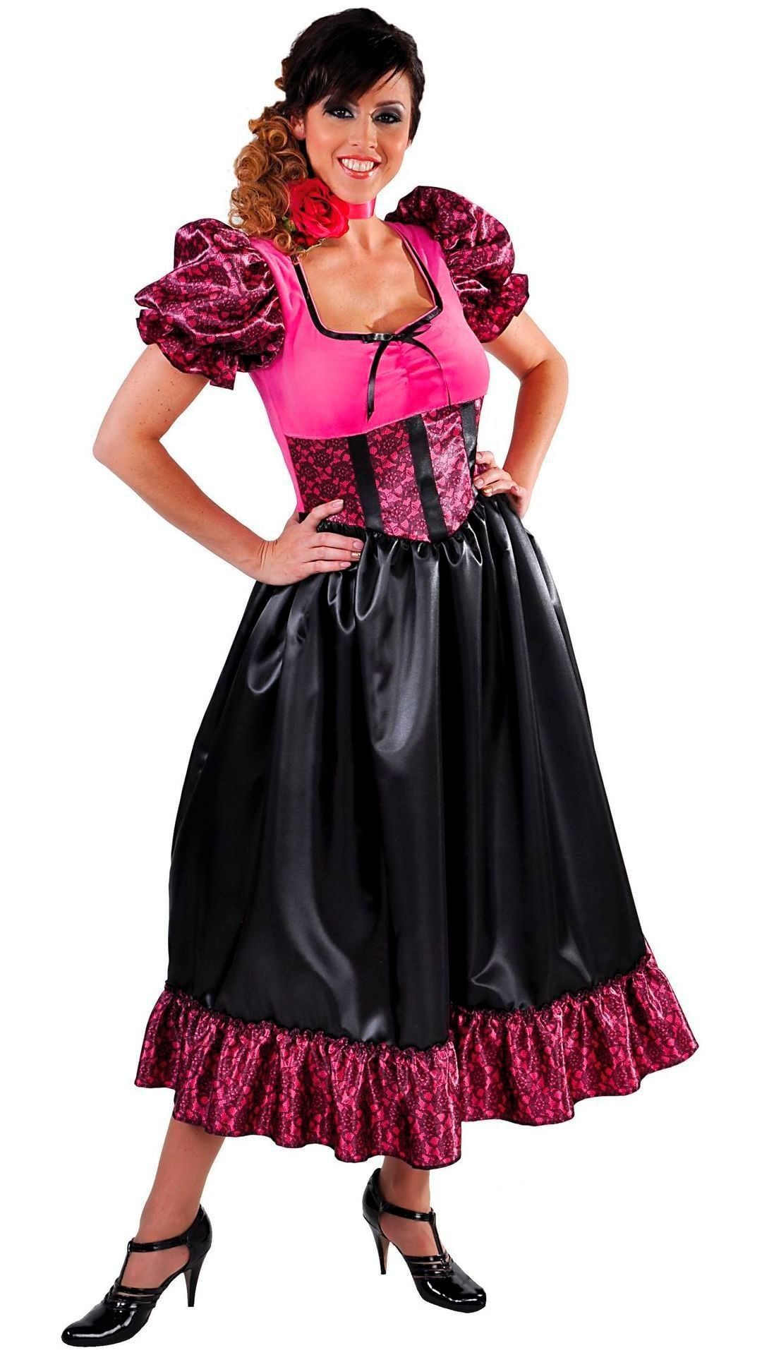 Roze saloon dame jurk