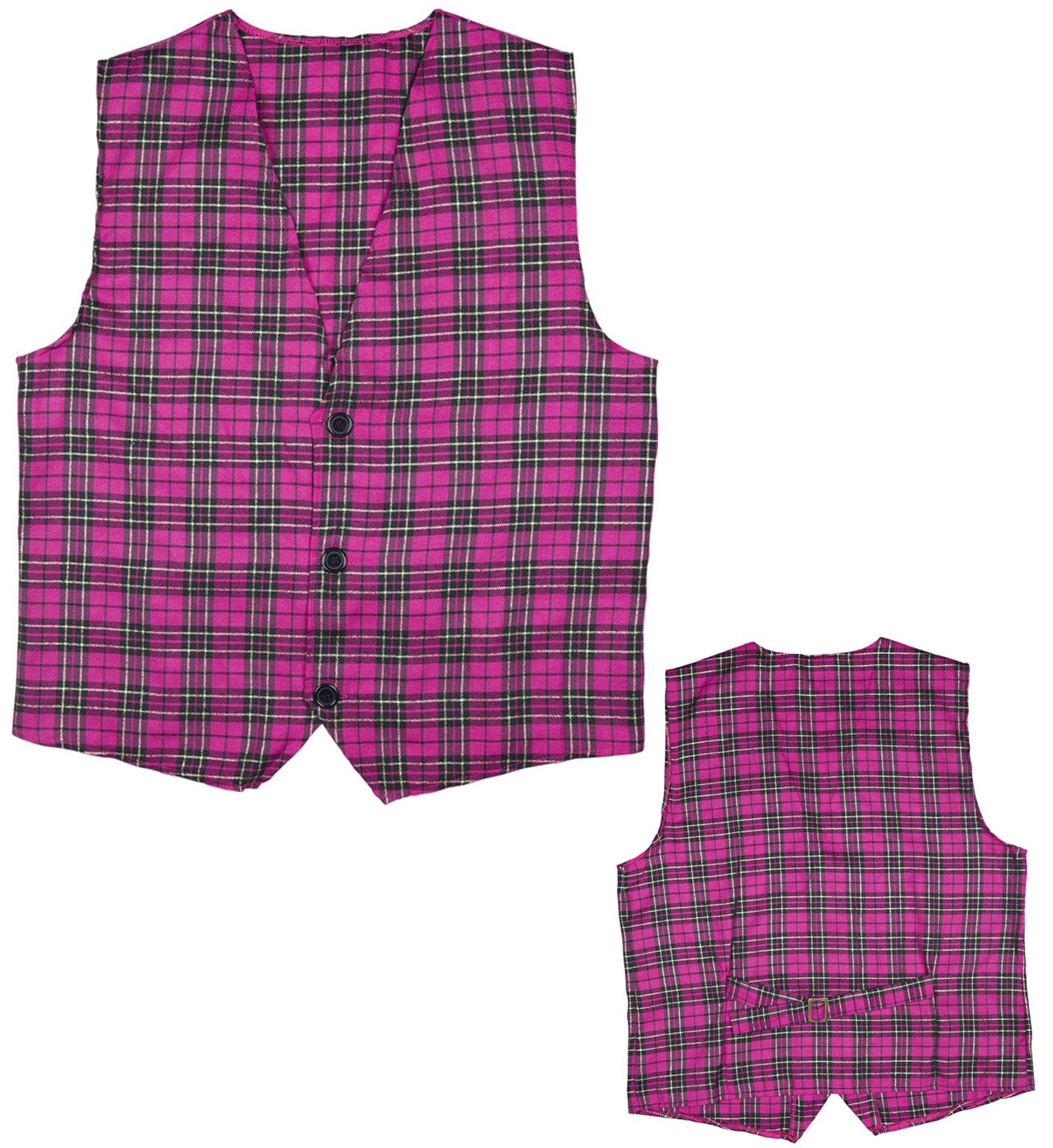 Roze tartan vest