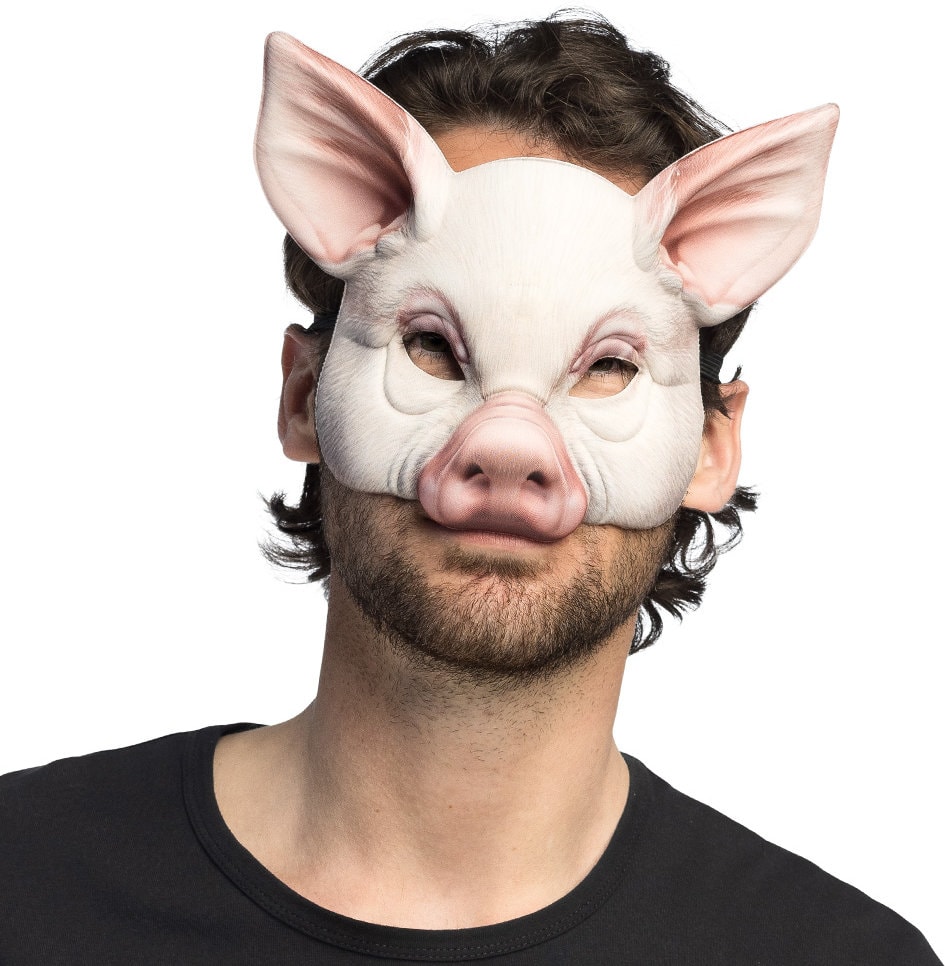 Roze Varken Gezichtsmasker