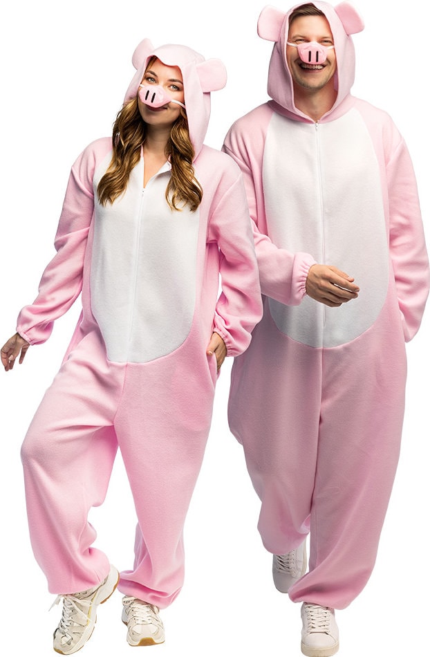 Roze Varken Jumpsuit Dames Heren