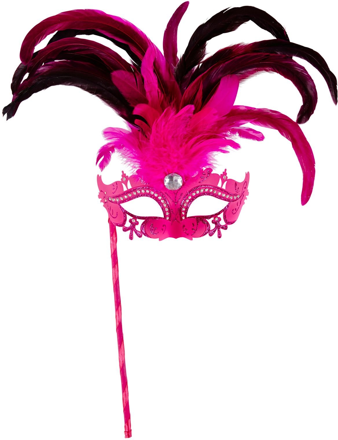 Roze venetiaans masker op stok