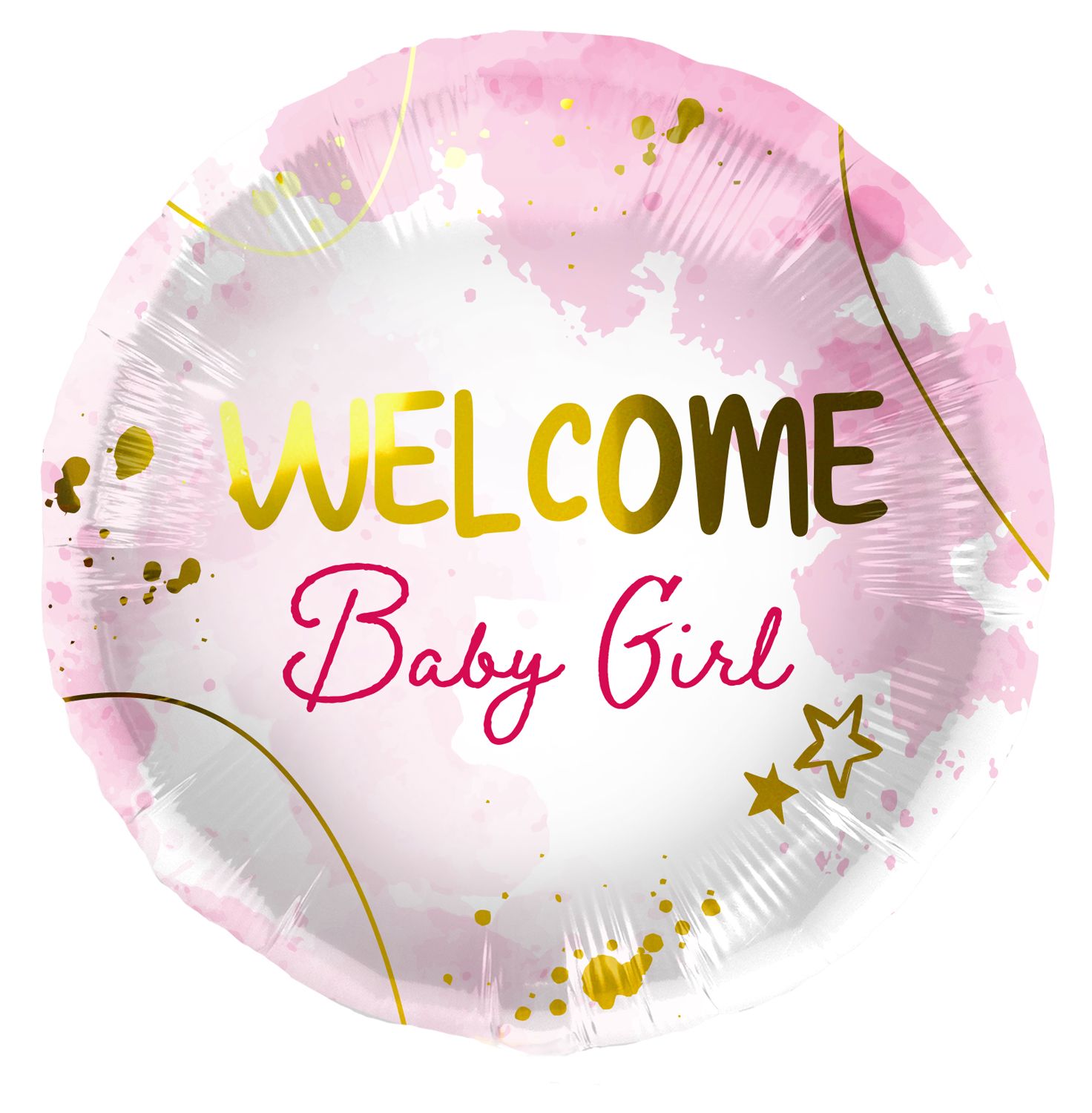 Roze welkome baby girl folieballon